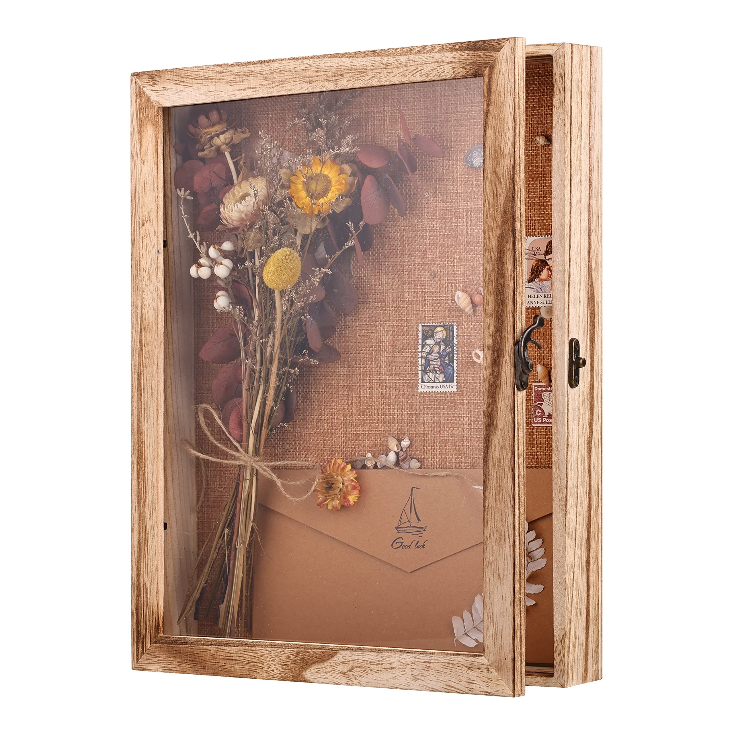 11 x 14 Shadow Box Frame Display Case Picture Frame with Linen Lined Back,ideal for Memorabilia Medals Photos Memory Box Box Large Inside Dimension