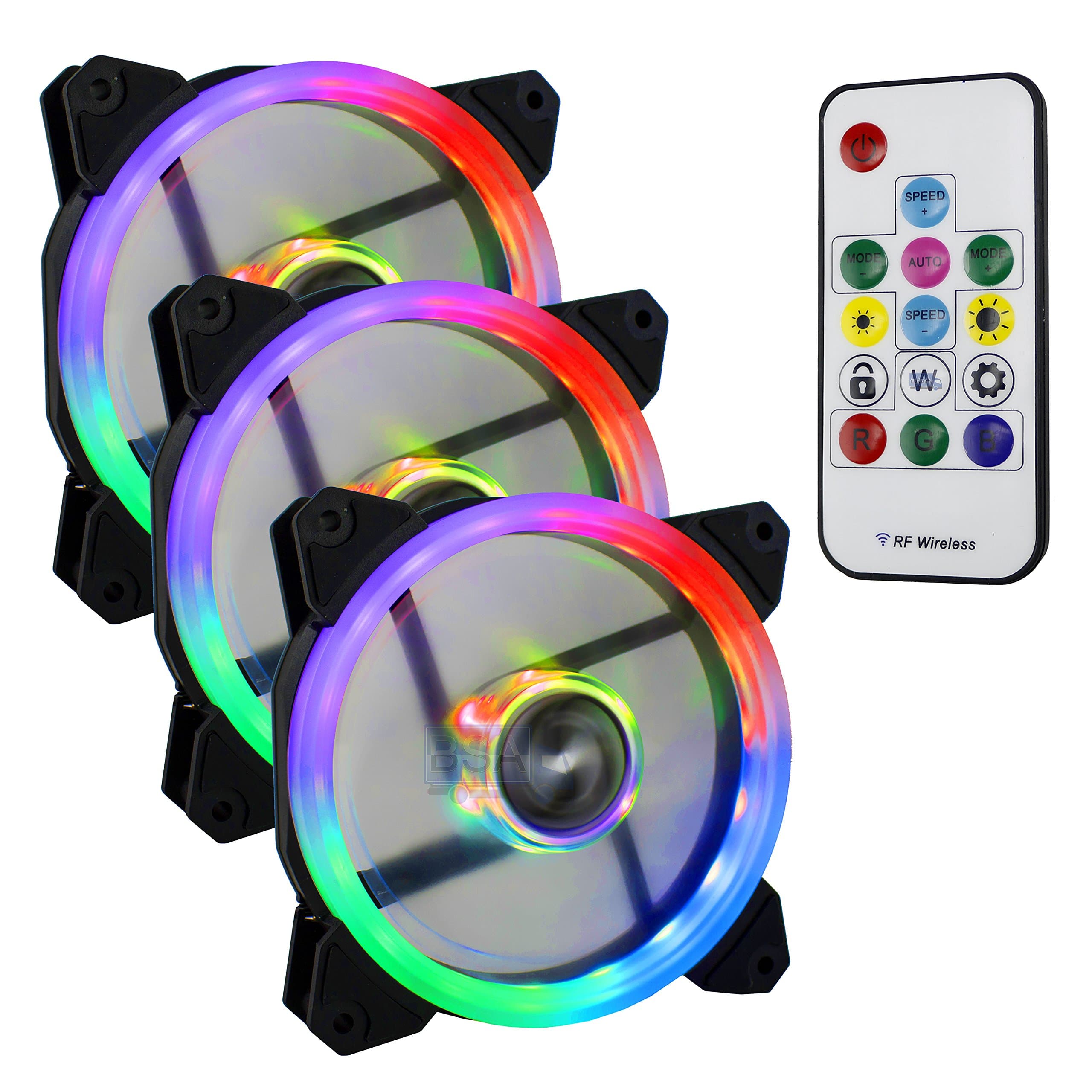 RGB LED Kit 3 Fans PC 120 mm + Remote Control + LED Strip 50 cm suranus su-rs03