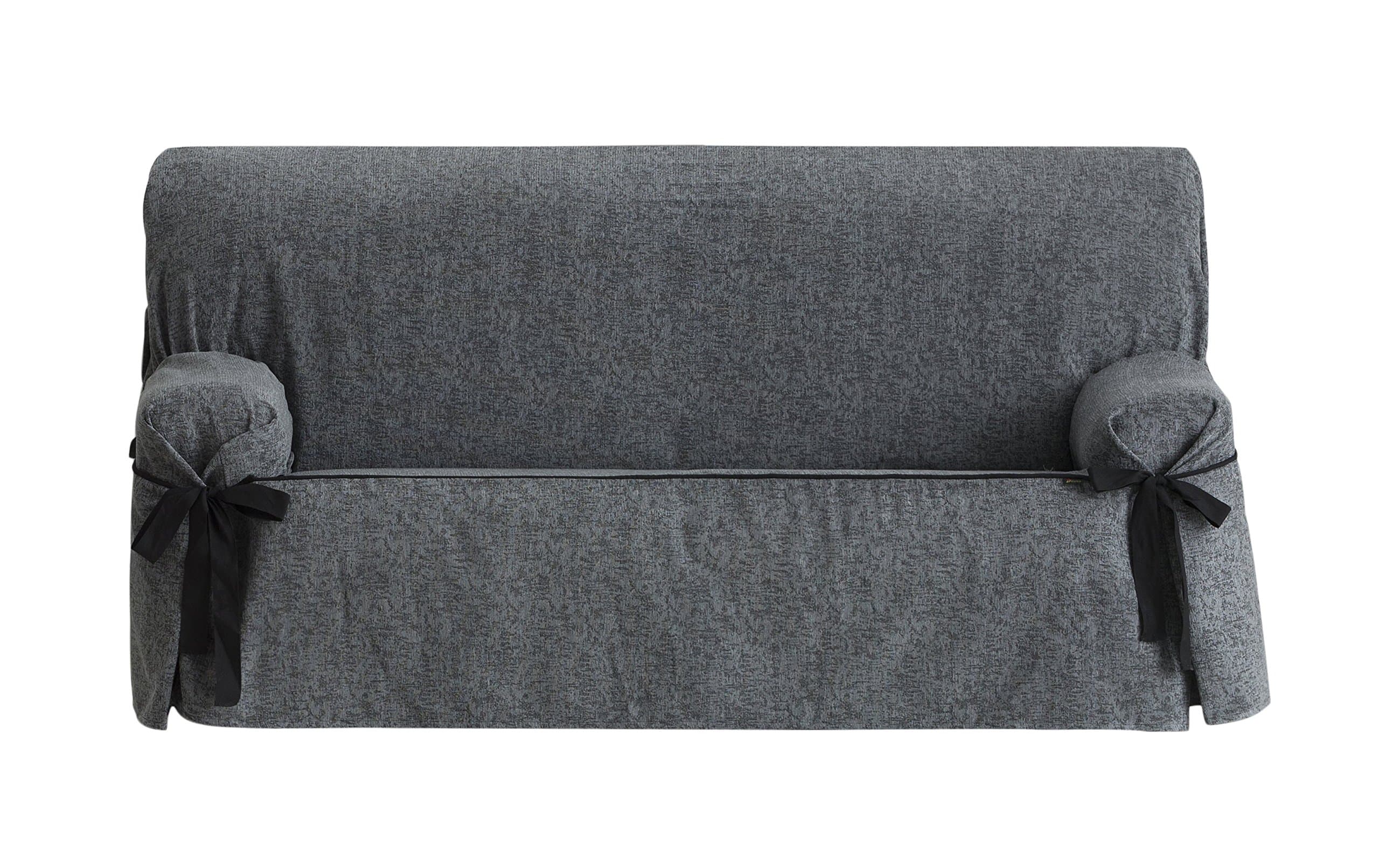 Eysa Dream Adjustable 2 Seat Sofa Cover with Ribbons, 70 x 230 x 110 cm ,Grey