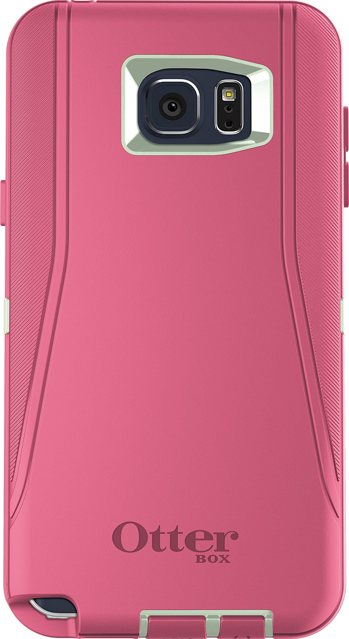 Defender Cell Phone Case for Samsung Galaxy Note5 - Retail Packaging - Melon POP (SAGE Green/Hibiscus Pink)