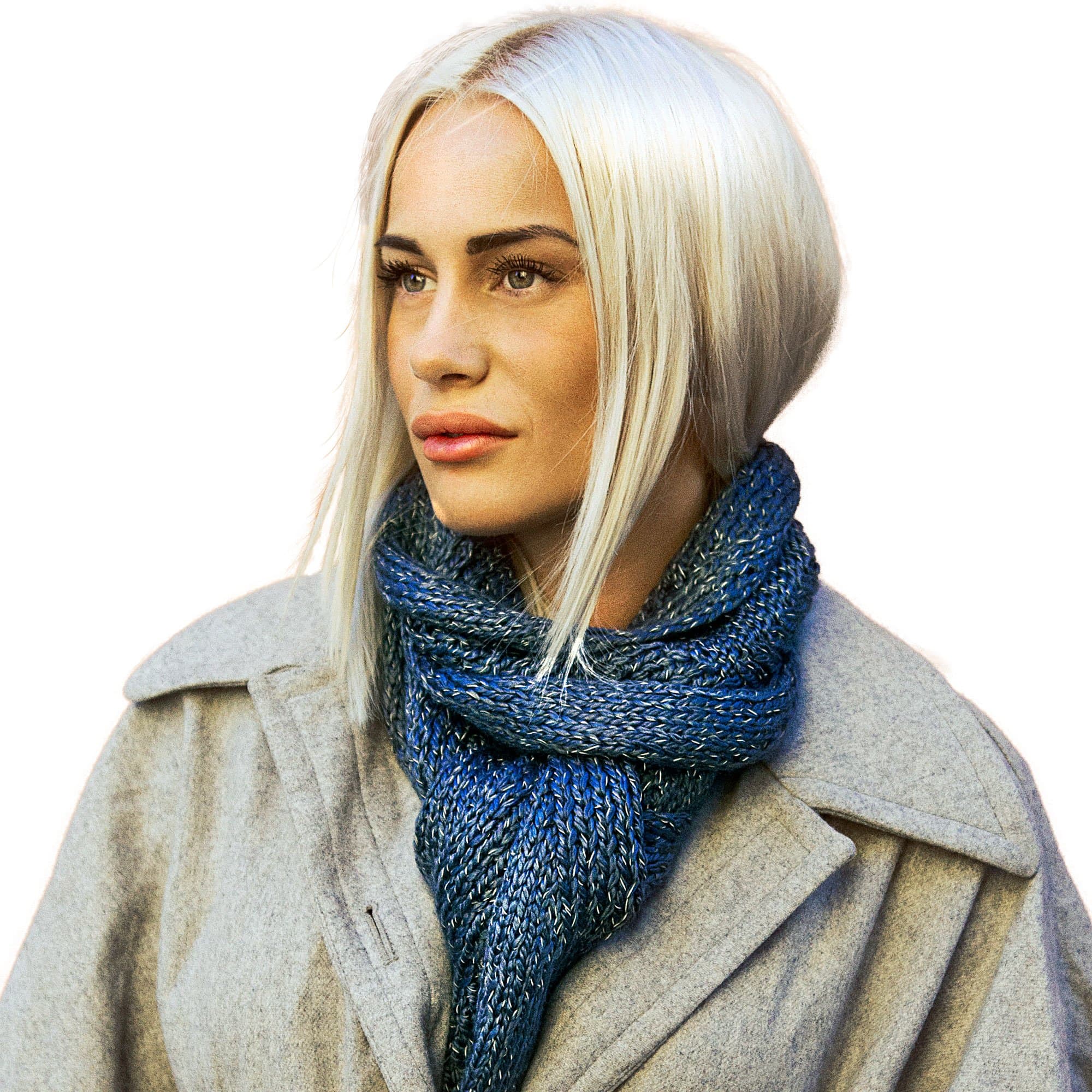 Reflective Long Knit Scarf with High Visibility Reflective Material