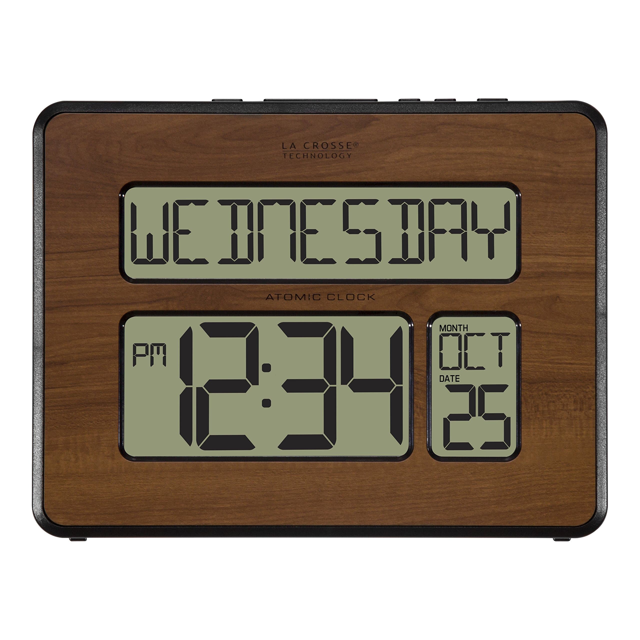 La Crosse Technology 513-1419-WA-INT Atomic Large Full Digital Calendar Clock