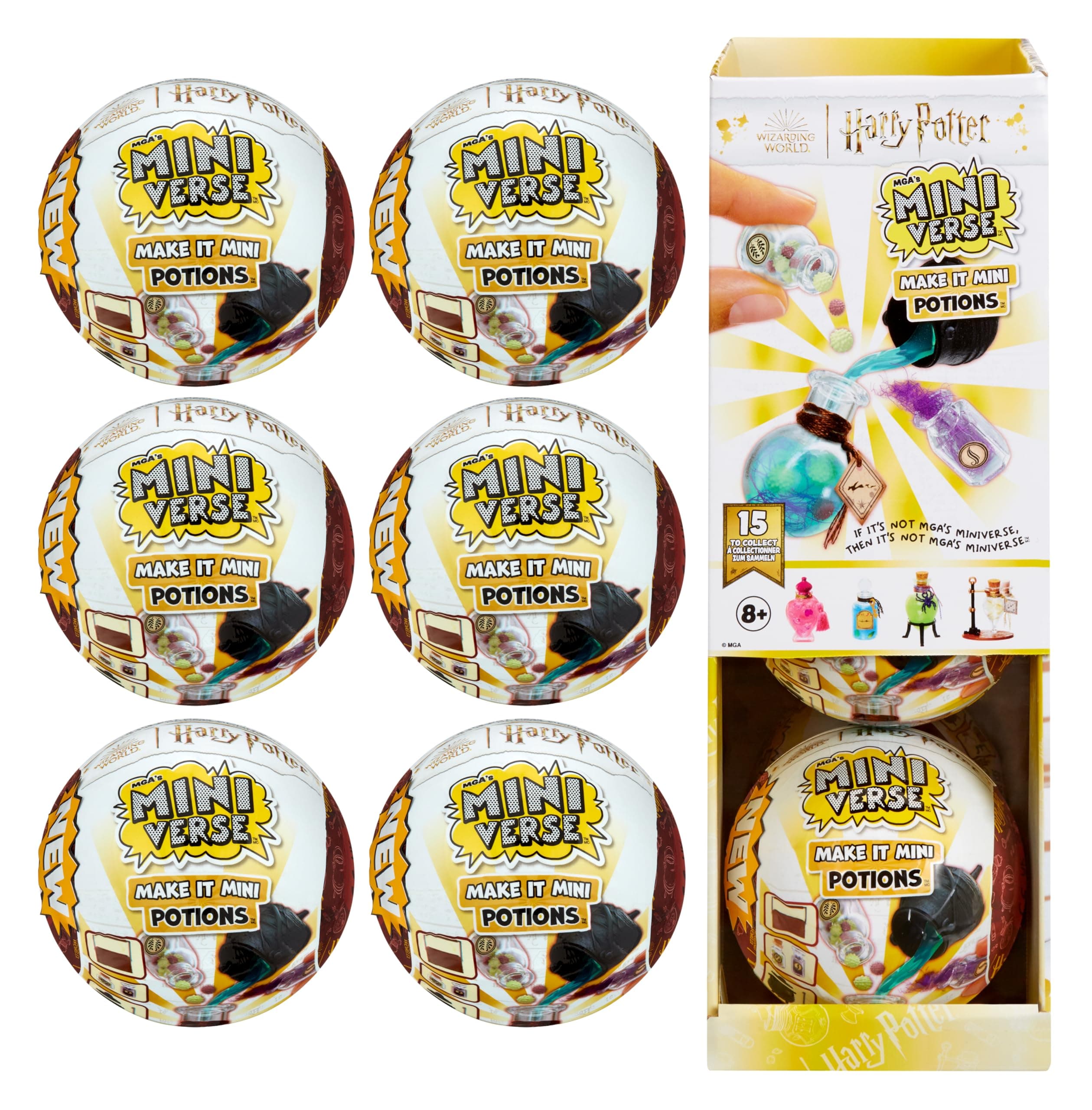 Make It Mini Potions Harry Potter Party Pack (6 Pack) Mini Collectibles - MGA's Miniverse, Blind Packaging, DIY, Resin Play, Replica Potions, NOT EDIBLE, Collectors, 8+