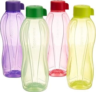 Tupperware Plastic Water Bottle, Set Of 4, Multicolor, 1 liter