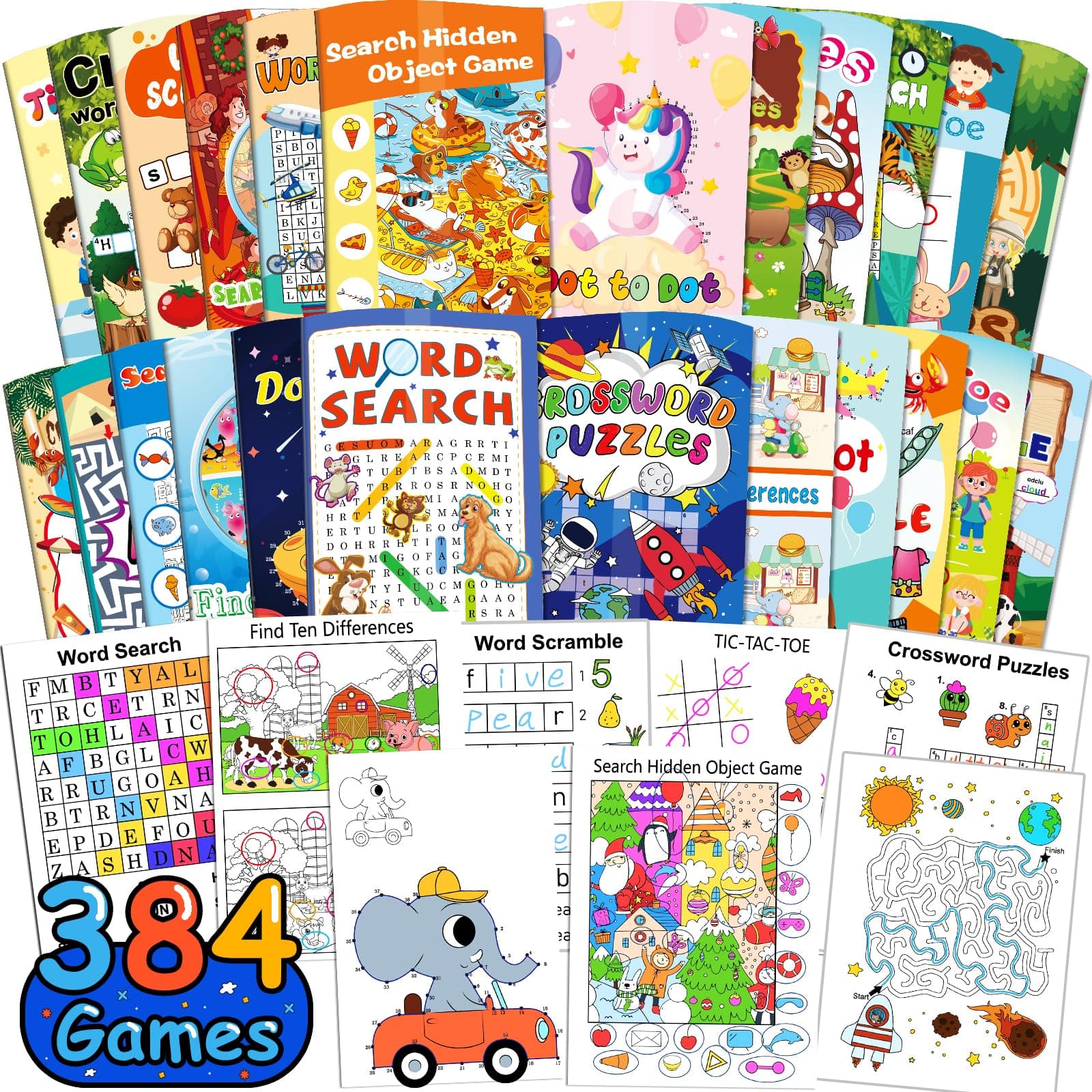 Kalysky 24 Pack Activity Book, Mini Activity Books for Kids Party Favours Gift age 4-12, Kids Travel Games Maze,Word Search,Dot to Dot for Goodie Bag Gift Stuffer Classroom