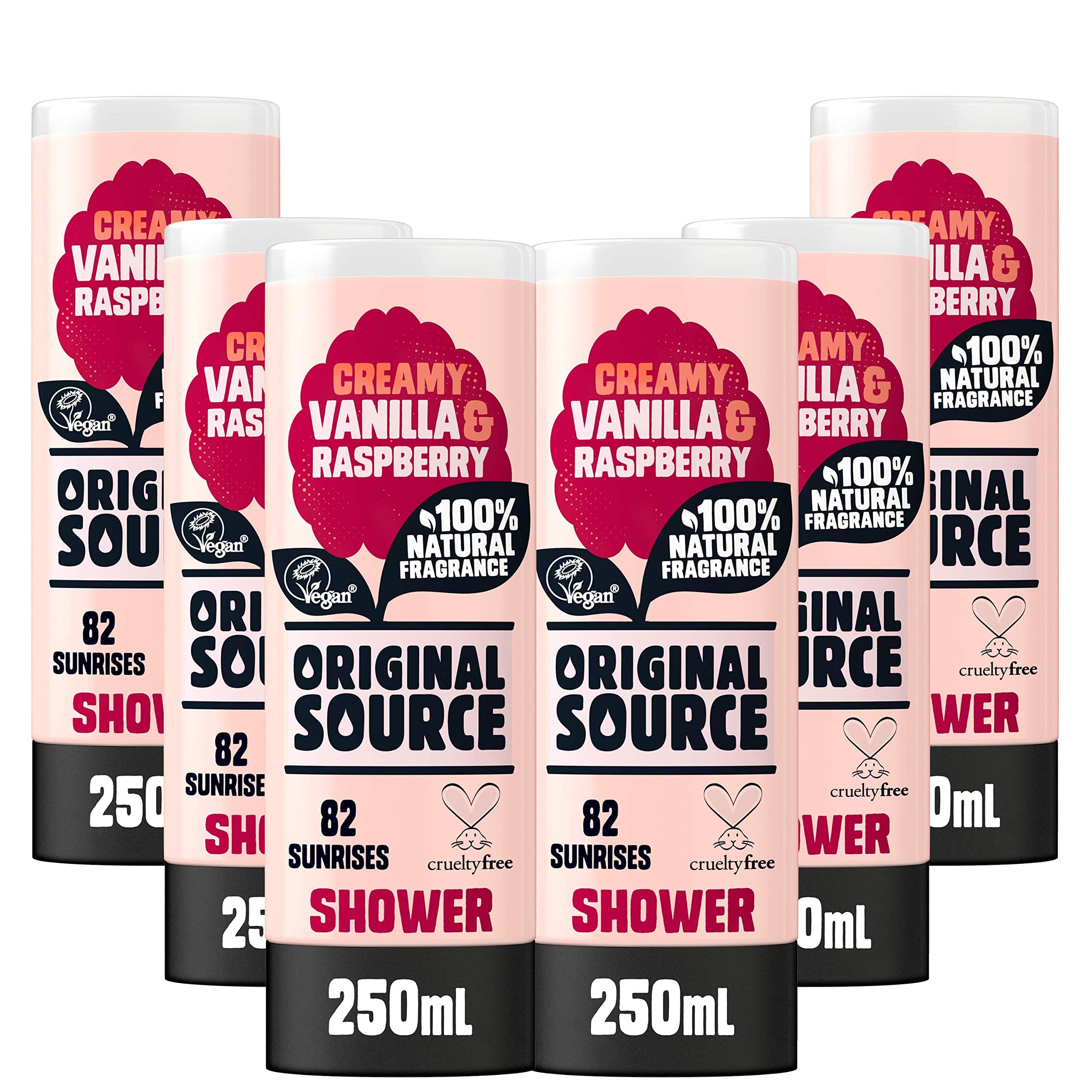 Original Source Shower Gel Vanilla Milk and Raspberry 250ml Pack of 6