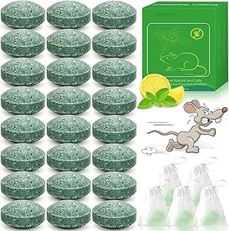 Rodent Mice Repellent, Peppermint Oil Mouse Repellent Balls for Rats Mouse Deterrent, Keep Rat Mice Mouse Rodent Out of Indoor House Outdoor Car Engines RV Garage (24, Mouse Repellent)