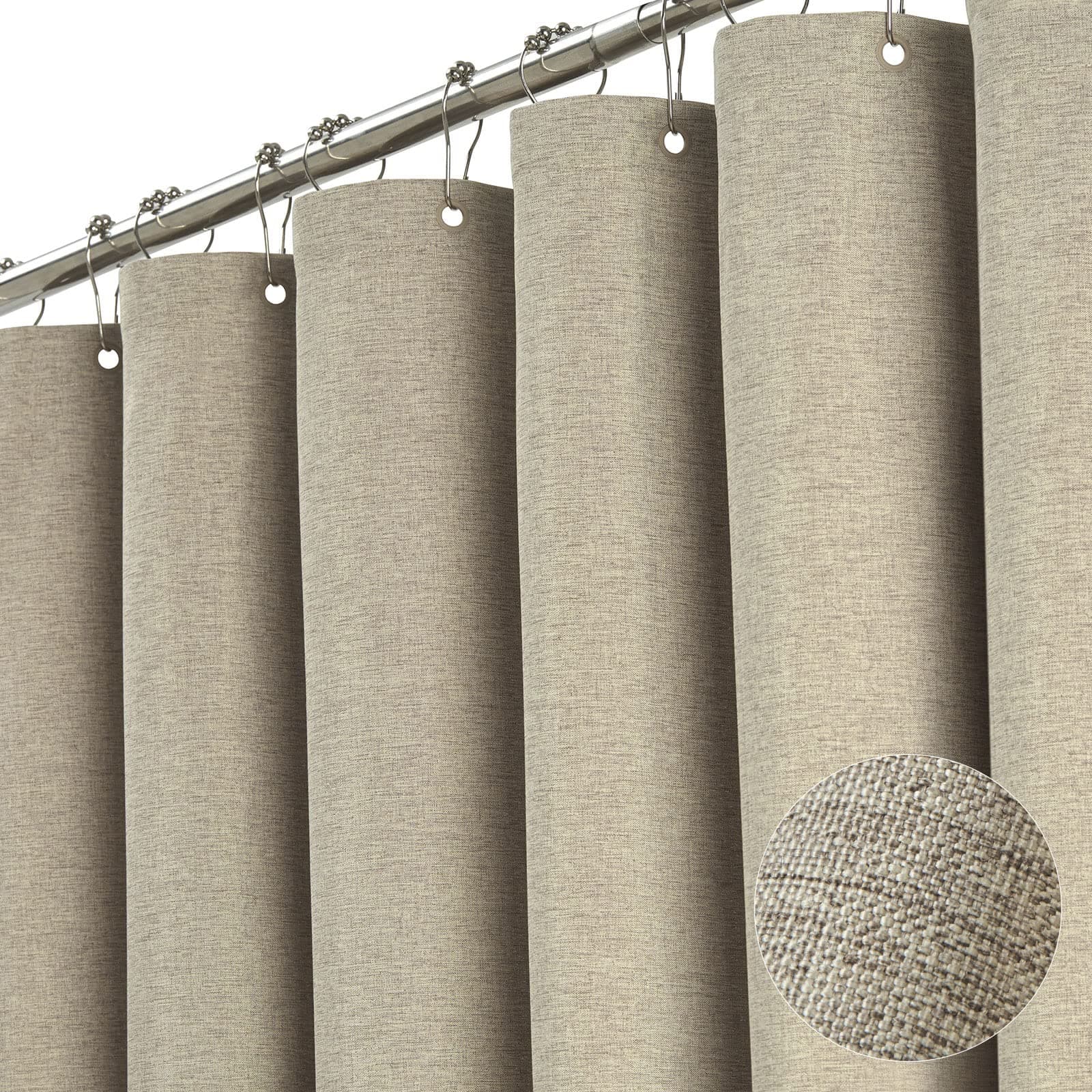 Taupe Linen Shower Curtain