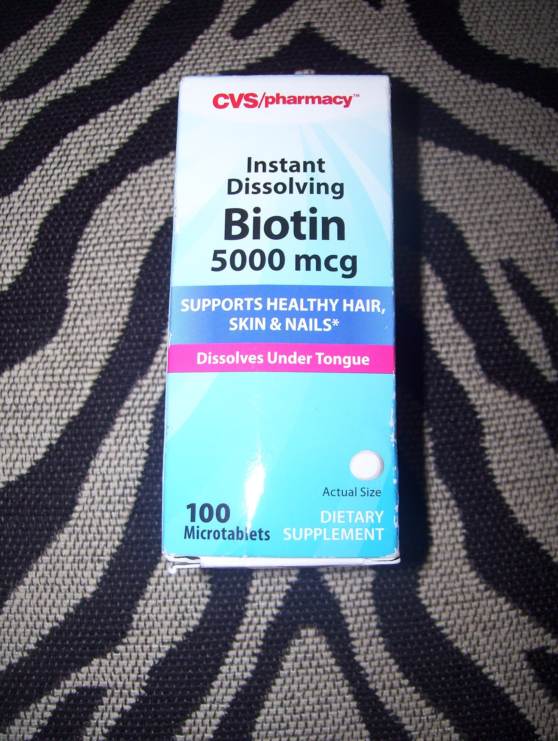 CVS Instant Dissolving BIOTIN 5000 mcg, 100 Microtablets