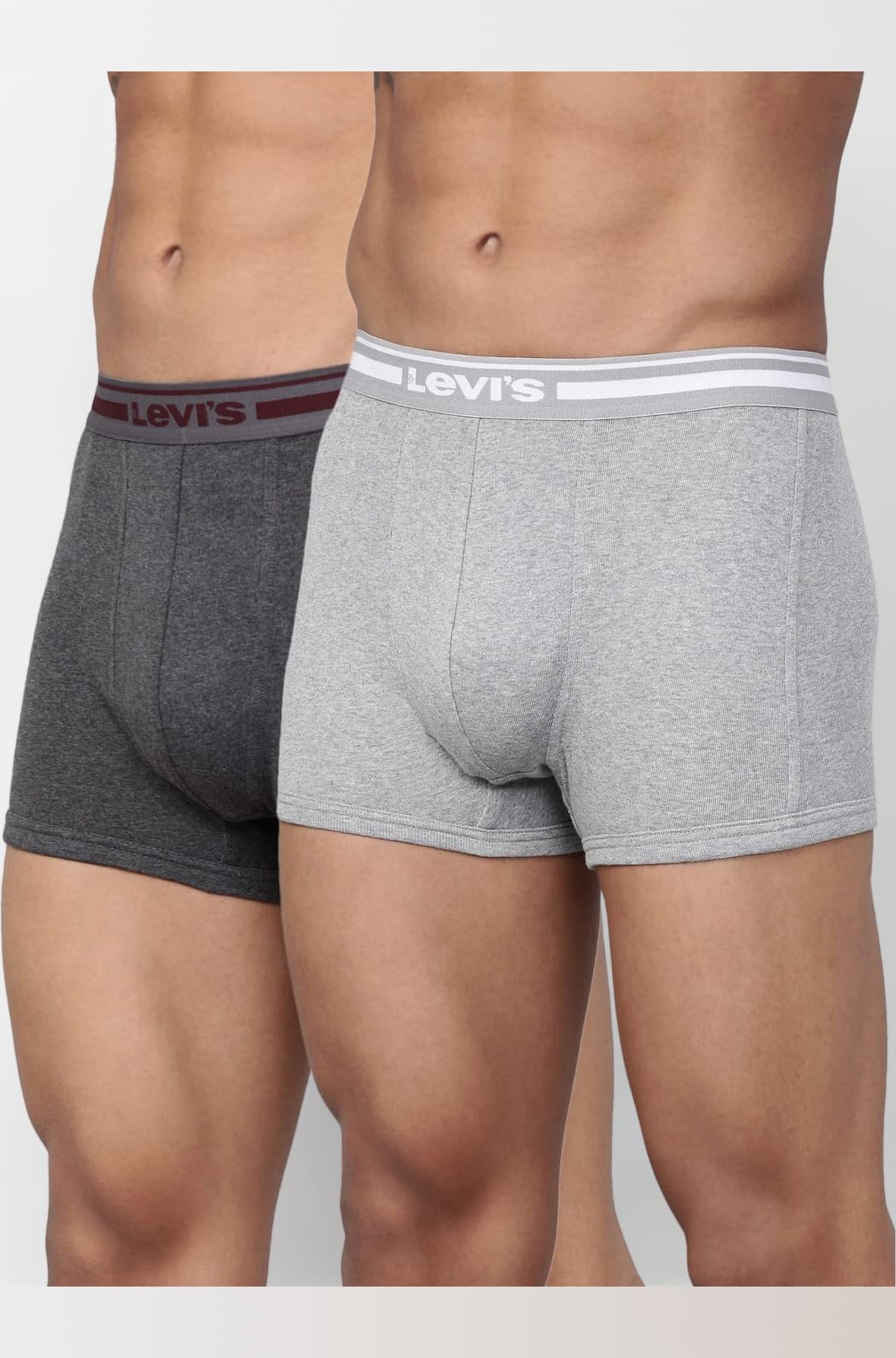 Levi's 003 Men's 100% Cotton Solid Trunk - Mid Rise, Inner Elastic Waistband (Pack of 2)