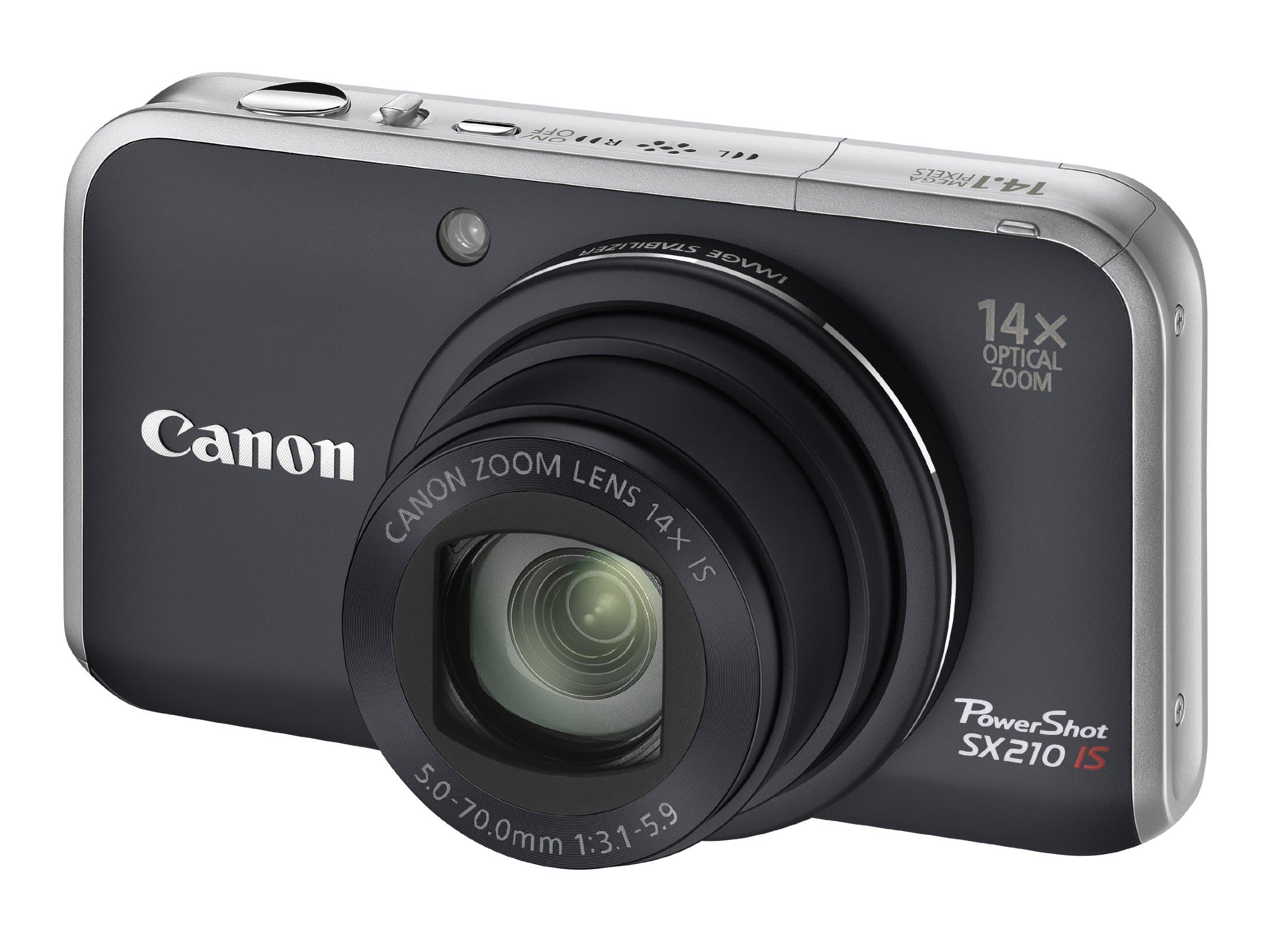 Canon PowerShot SX210 IS Digital Camera - Black (14.1 MP, 14x Optical Zoom) 3.0 Inch PureColor LCD (Renewed)