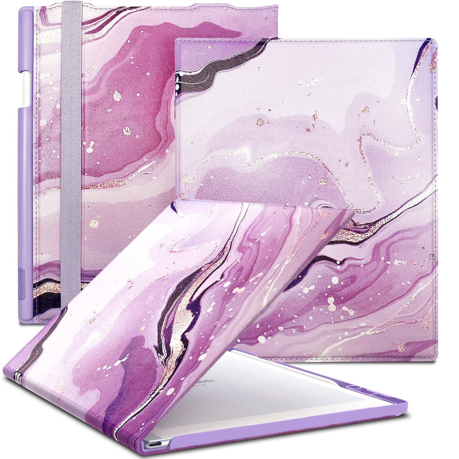 E NET-CASE Case for Remarkable 2 Paper Tablet, Skin Touch Feeling Book Folio Cover with Built-in Pen Holder for Remarkable 2 Tablet 10.3" 2020 Released (Purple)