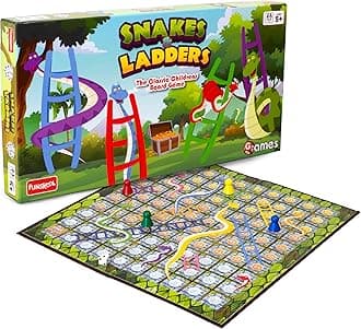 Funskool Games - Snakes & Ladders, The classic children board game, kids & family, 2 - 4 players, 4 & above