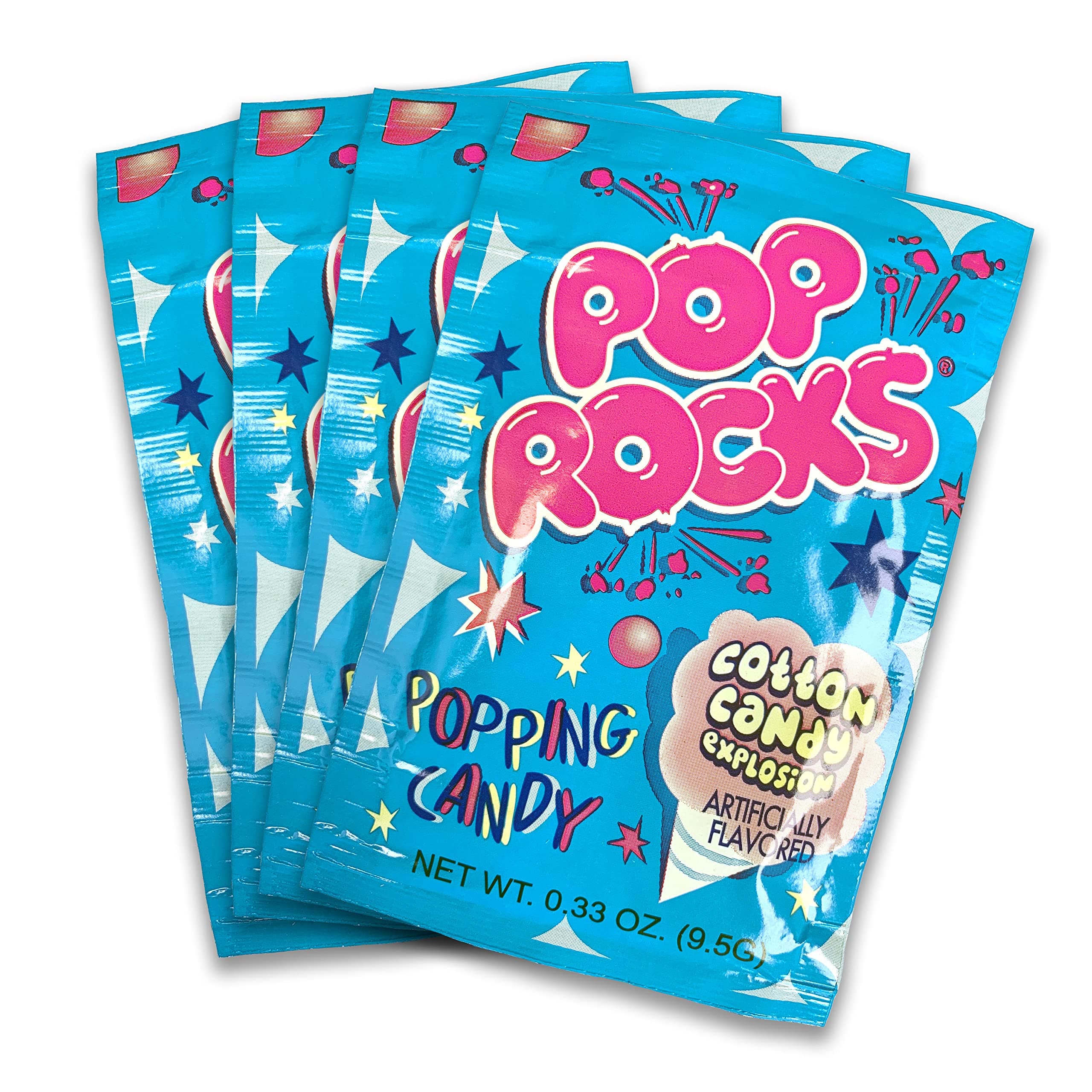 Cotton Candy POP ROCKS Candy | Includes 4 Individual Packs of Cotton Candy Flavored Mini Rock Popping Candies