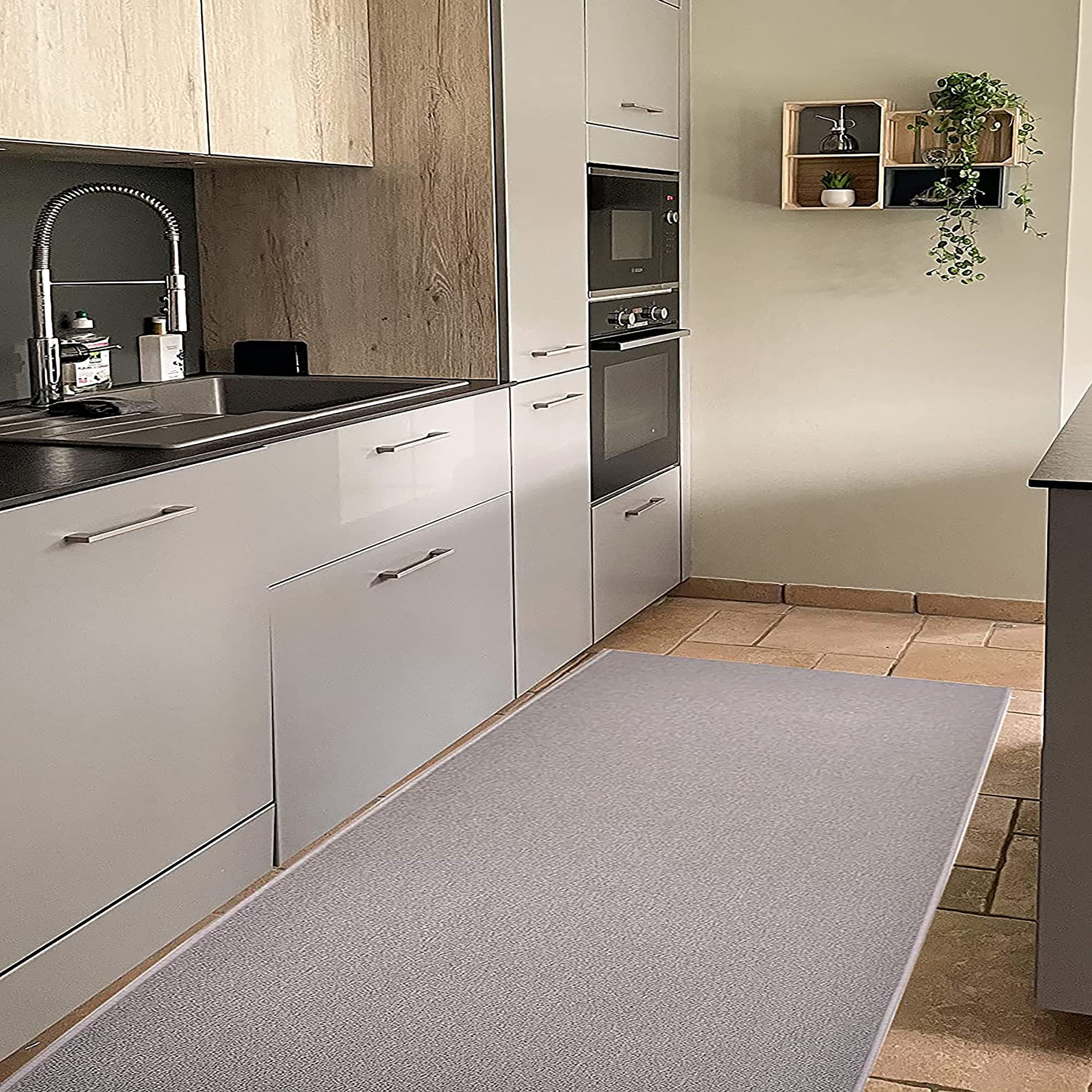 RugStylesOnline Custom Size Runner Rug Solid Color 32 Inch Wide x Your Length Size Choice Slip Skid Resistant Cut to Size Extra Long Rug Runners(Grey, 19 ft x 32 in)