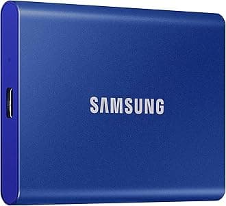 SAMSUNG T7 Portable SSD 500GB - Up to 1050MB/s - USB 3.2 External Solid State Drive, Blue (MU-PC500H/AM)