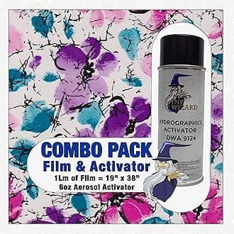 Hydrographic Film Clear Waterpaint Flowers Activator Combo 6oz dip Wizard Hydro dip Dipping