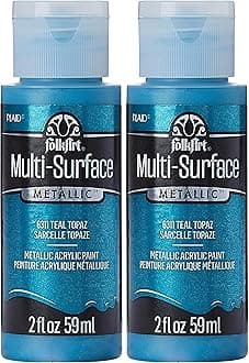 Multi-Surface Metallic Paint in Assorted Colors (2 oz), Metallic Teal Topaz (Pack of 2)
