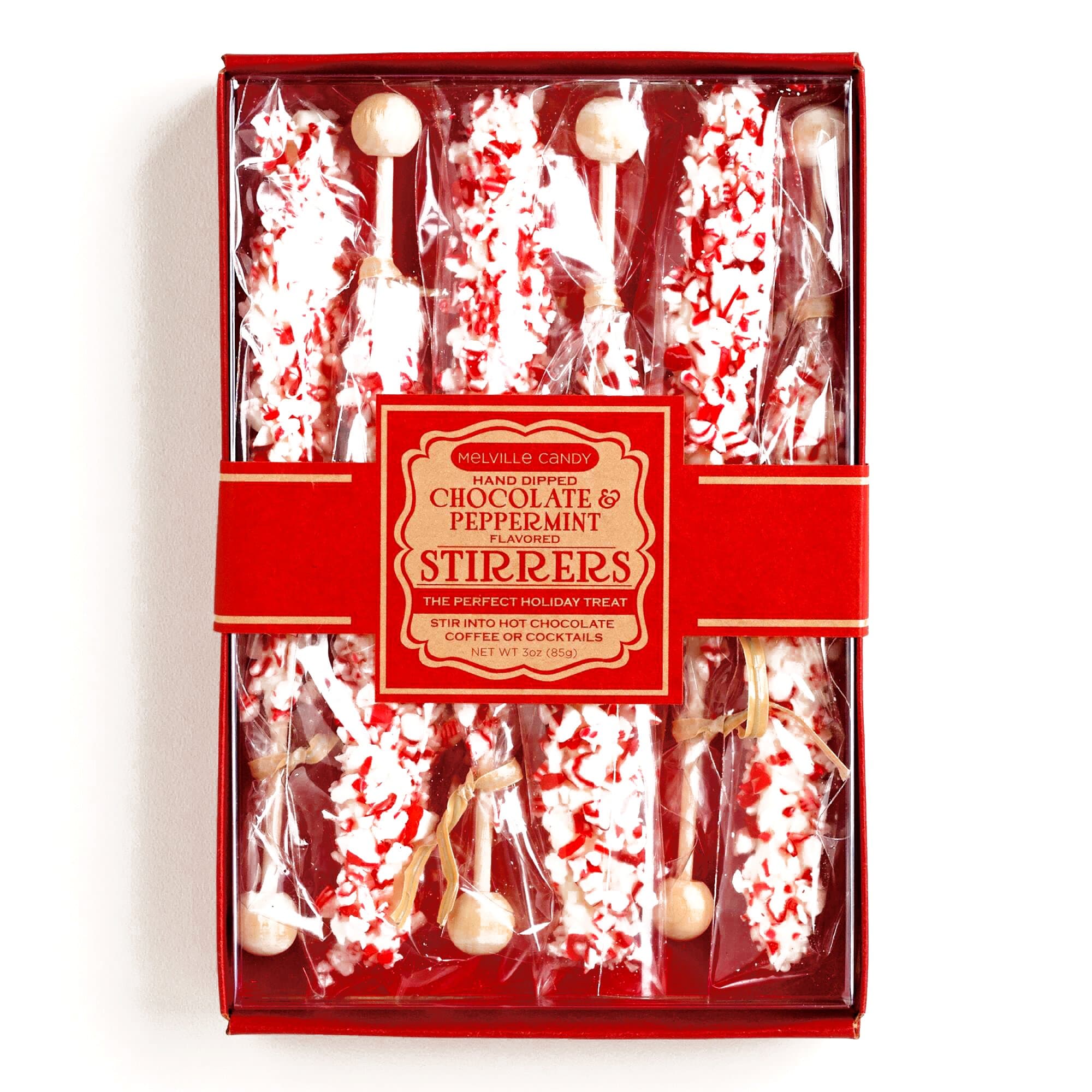 White Chocolate Peppermint Hot Cocoa Stirrer Gift Set (1 Unit Per Order) - Gourmet Christmas Gift for the Holidays