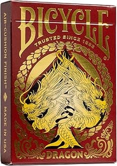 Bicycle Red Dragon Gold Foil Premium Playing Cards, 1 Deck