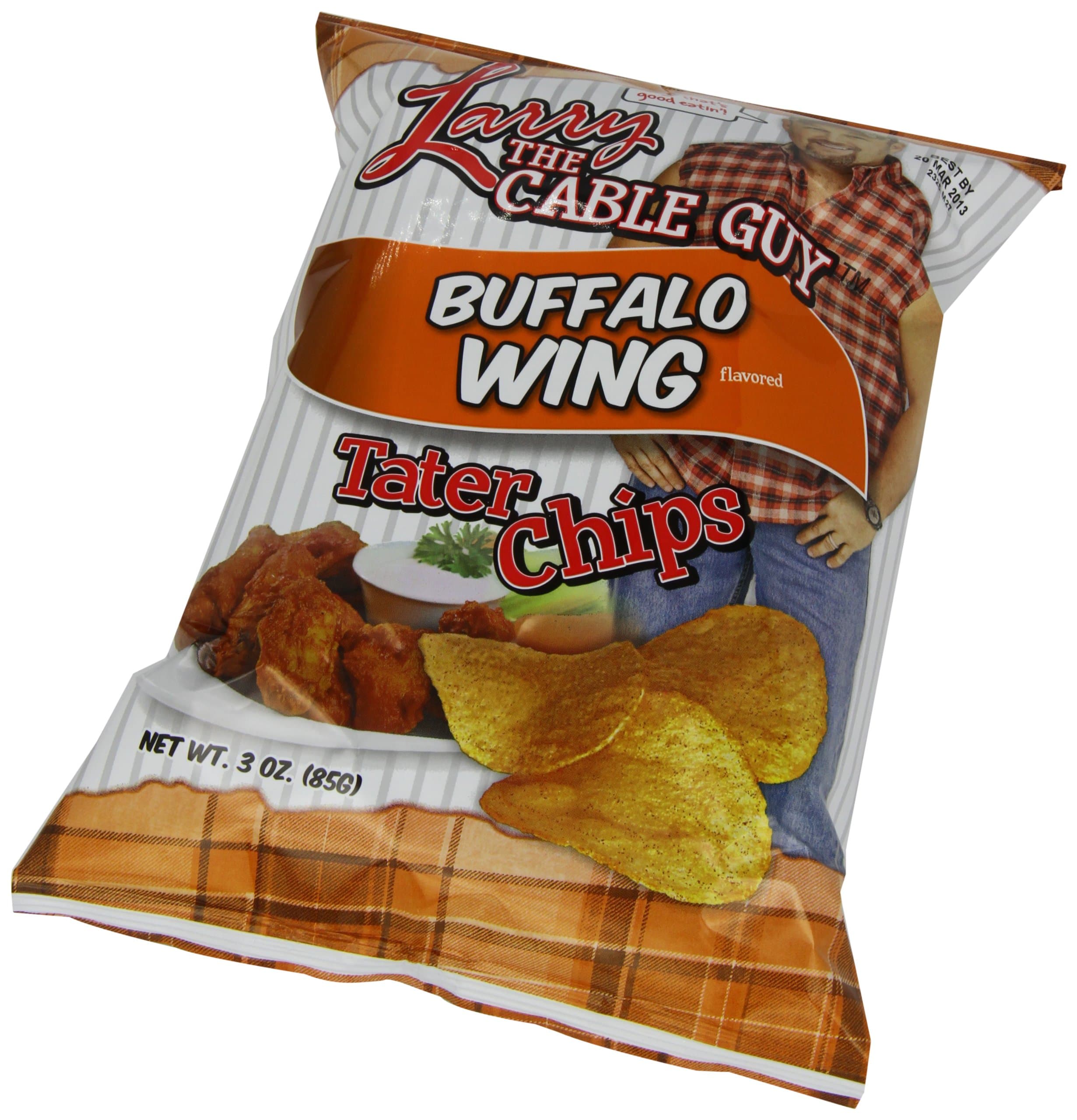 Larry the Cable Guy Tater Chips, Buffalo Wing, 3 Ounce (Pack of 12)