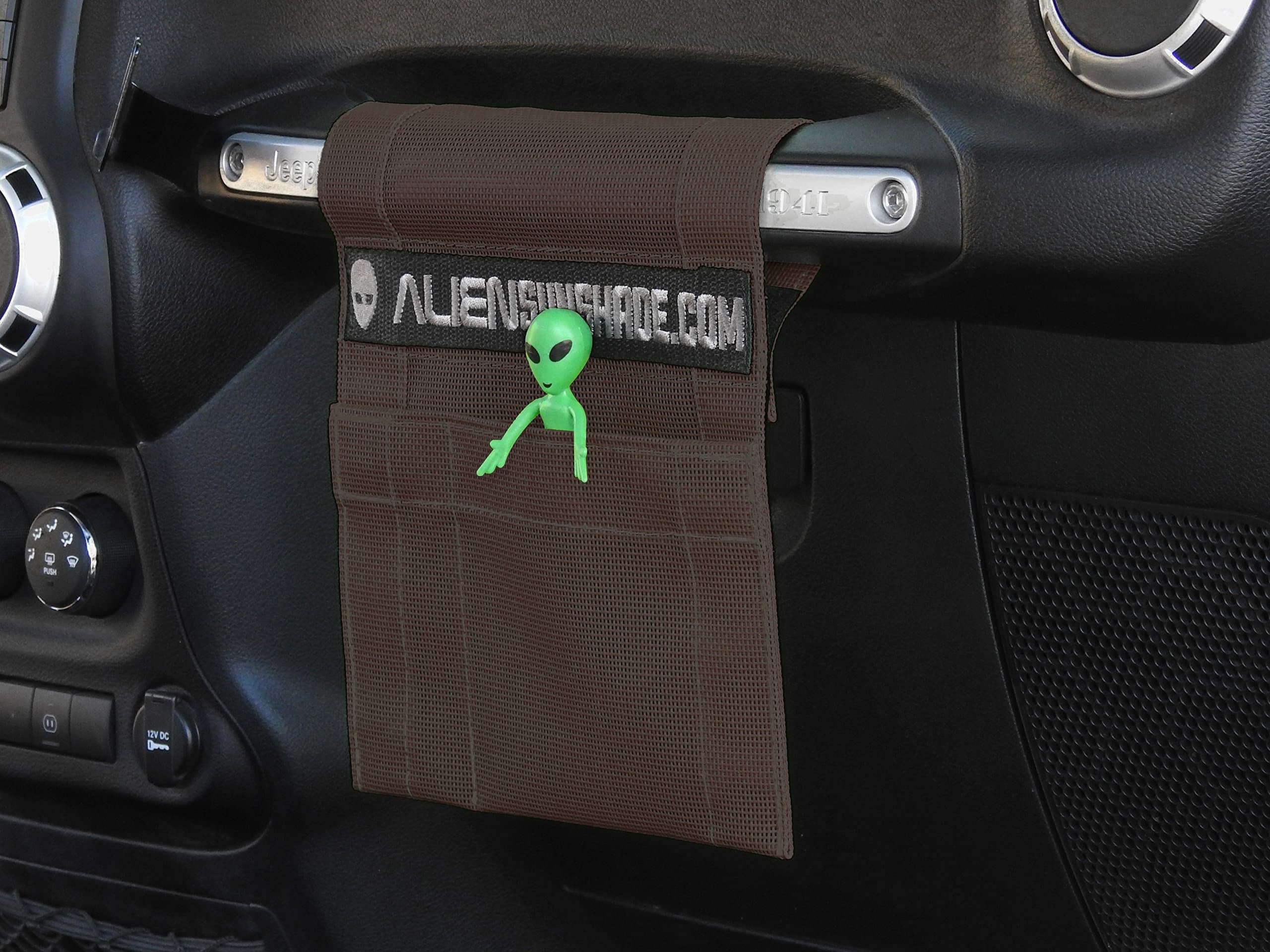 ALIEN SUNSHADE for Jeep Wrangler TrailPouch Multi-Purpose Mesh Storage Pouch Organizer (Chocolate)