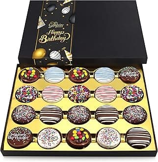 Chocolate Cookies Birthday Gift Basket for Men and Women - Gourmet Chocolate Happy Birthday treats for Food Gifts, Elegant Gift Box by Empire Delights, 20 Count