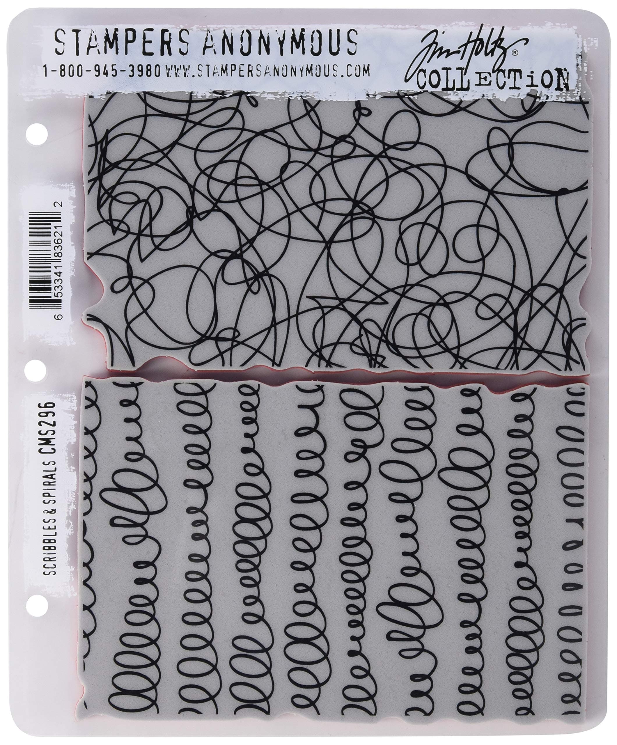 Art Gone Wild Tim Holtz Scribbles and Spirals Cling Rubber Stamp Set, Synthetic Material, Multi-Colour, 24.5 x 18 x 0.6 cm
