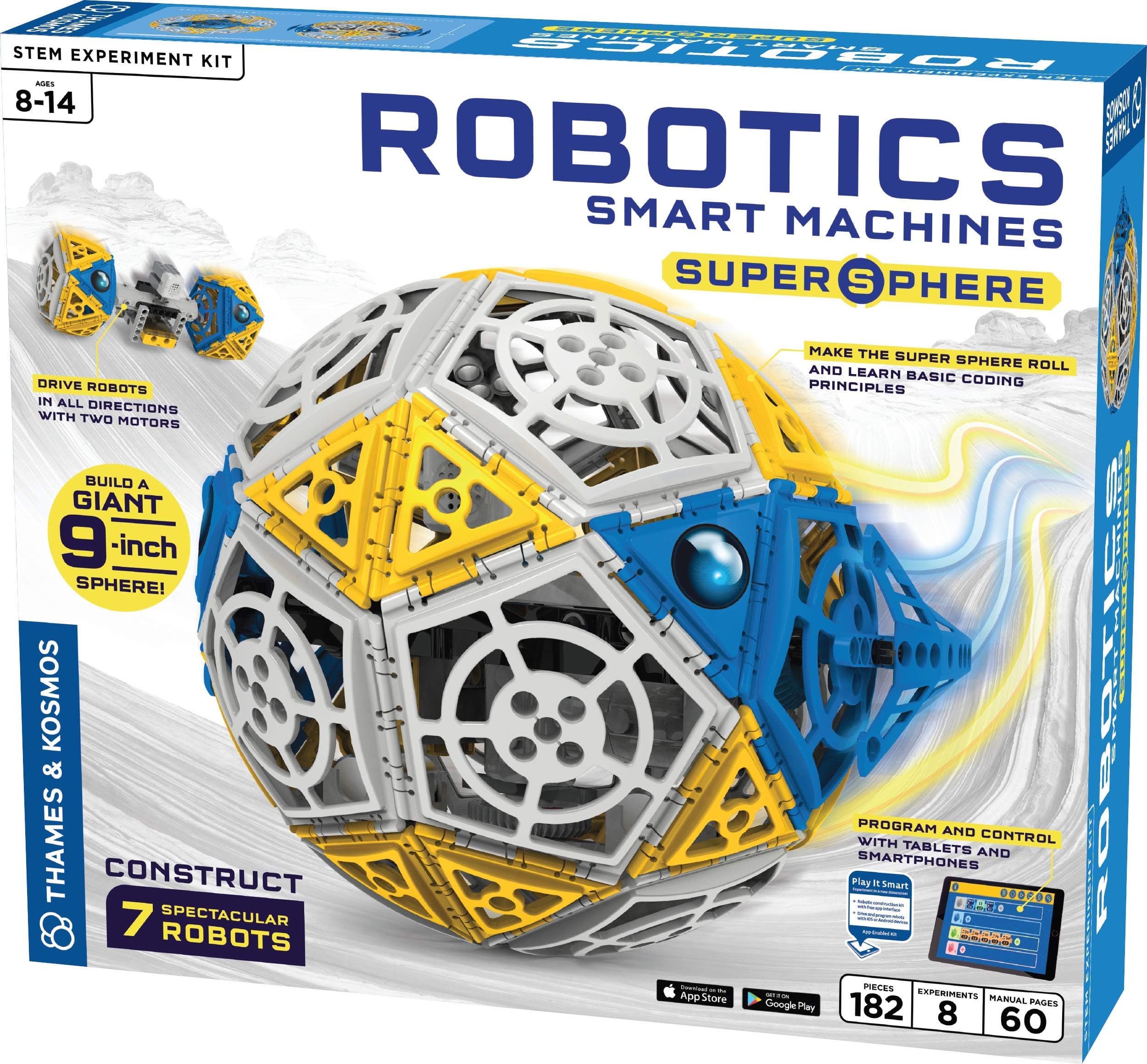 Thames & Kosmos Robotics: Smart Machines Super Sphere, Kids and Teens Science Kit, Learning Resources for Engineering, Physics, and Robotics, STEM Toys for Science Experiments, Age 8-14+