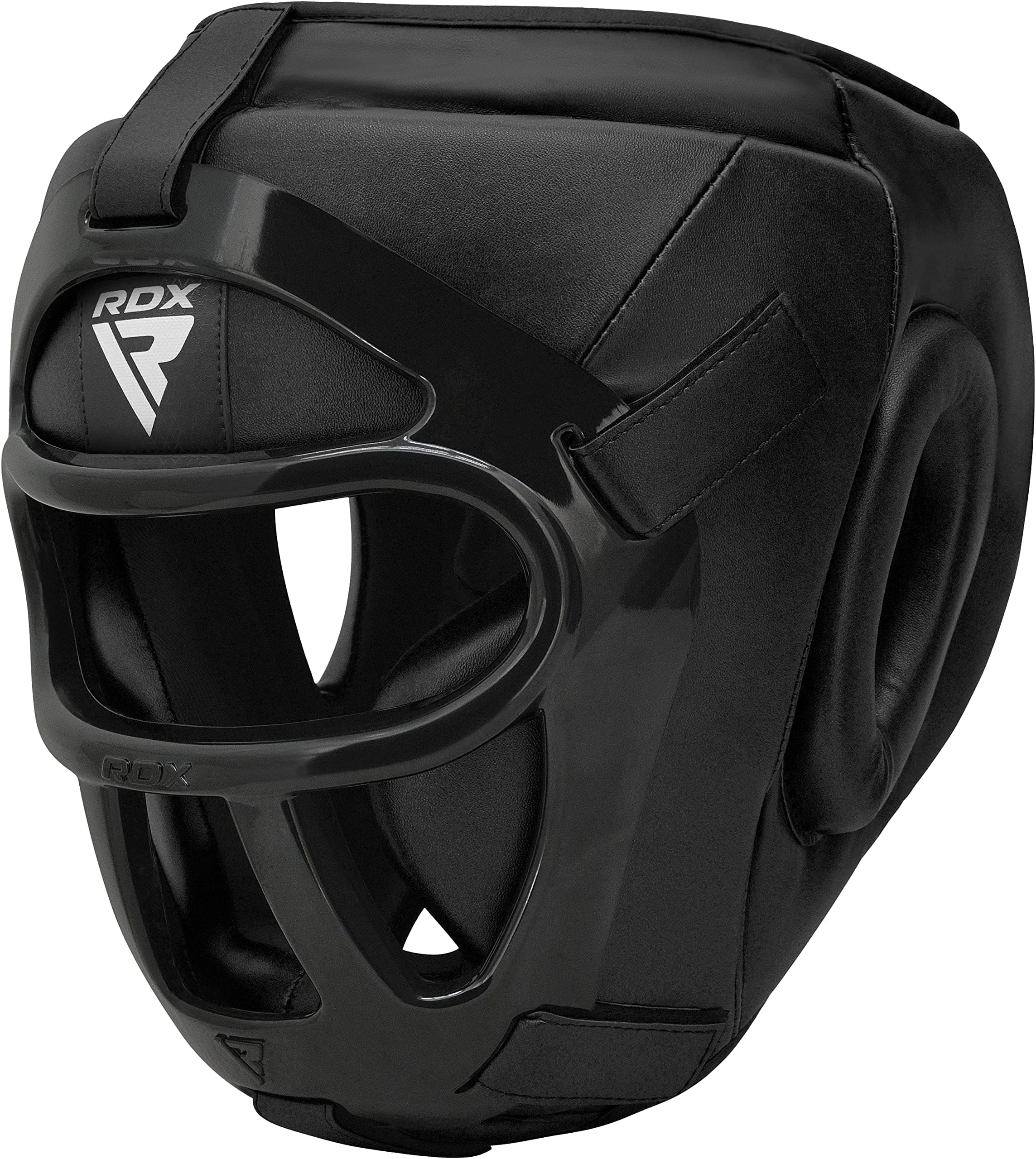 RDX Maya Hide Leather Boxing MMA Protector Headgear UFC Fighting Head Guard Sparring Helmet Black X-Large