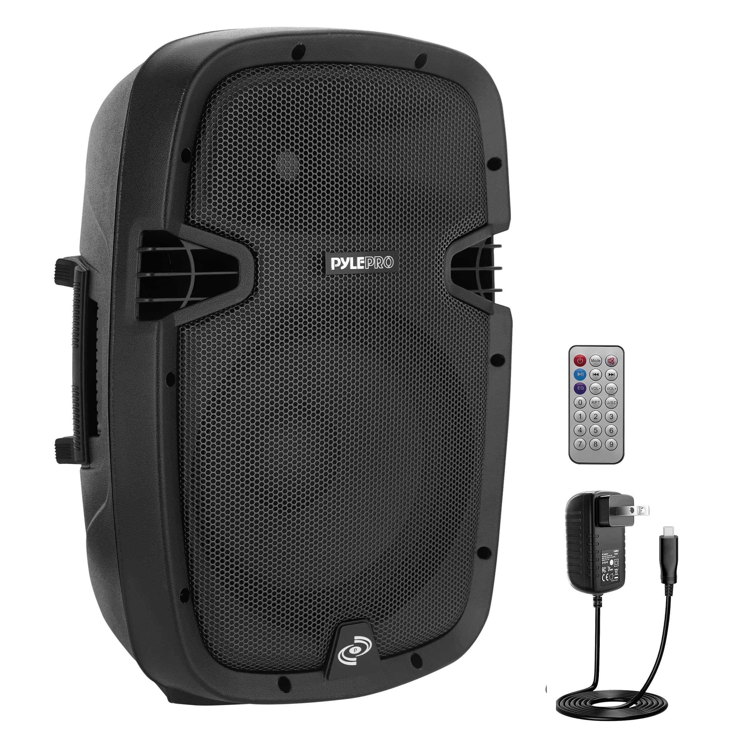 PRO Powered Active PA Loudspeaker Bluetooth System - 10 Inch Bass Subwoofer Monitor Speaker and Built-in USB for MP3, DJ Party Stereo Amp Sub for Concert Audio or Band Music-PPHP1037UB, Black