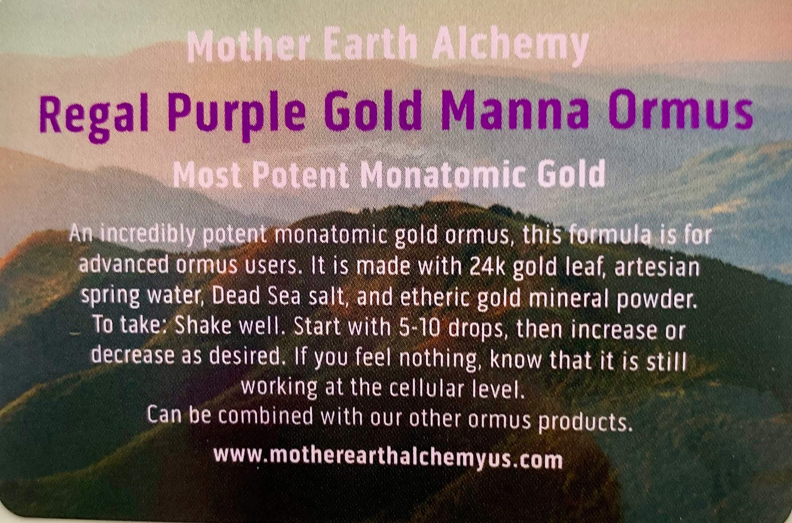 Monatomic Gold Formula Liquid - Royal Purple Manna 30ml Ormus