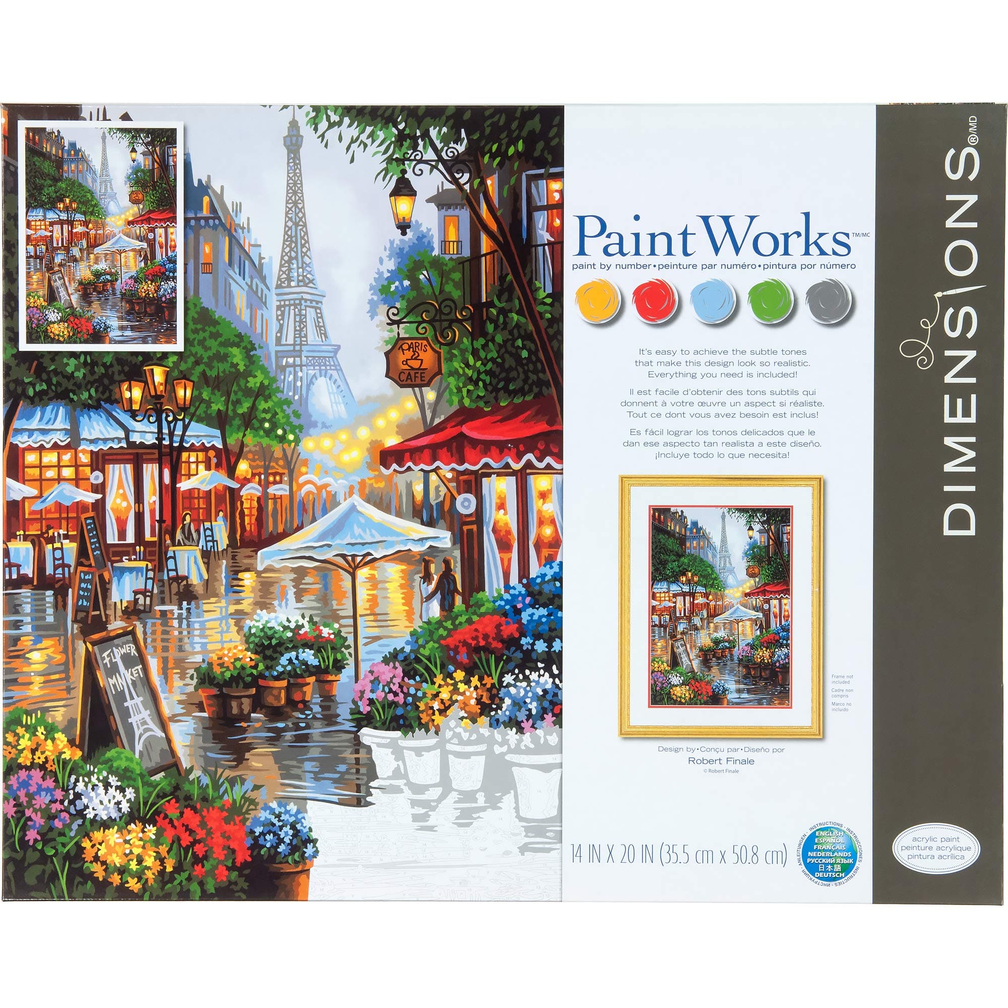 Dimensions 73-91741 Springtime in Paris Paint by Numbers Kit, 14'' x 20"