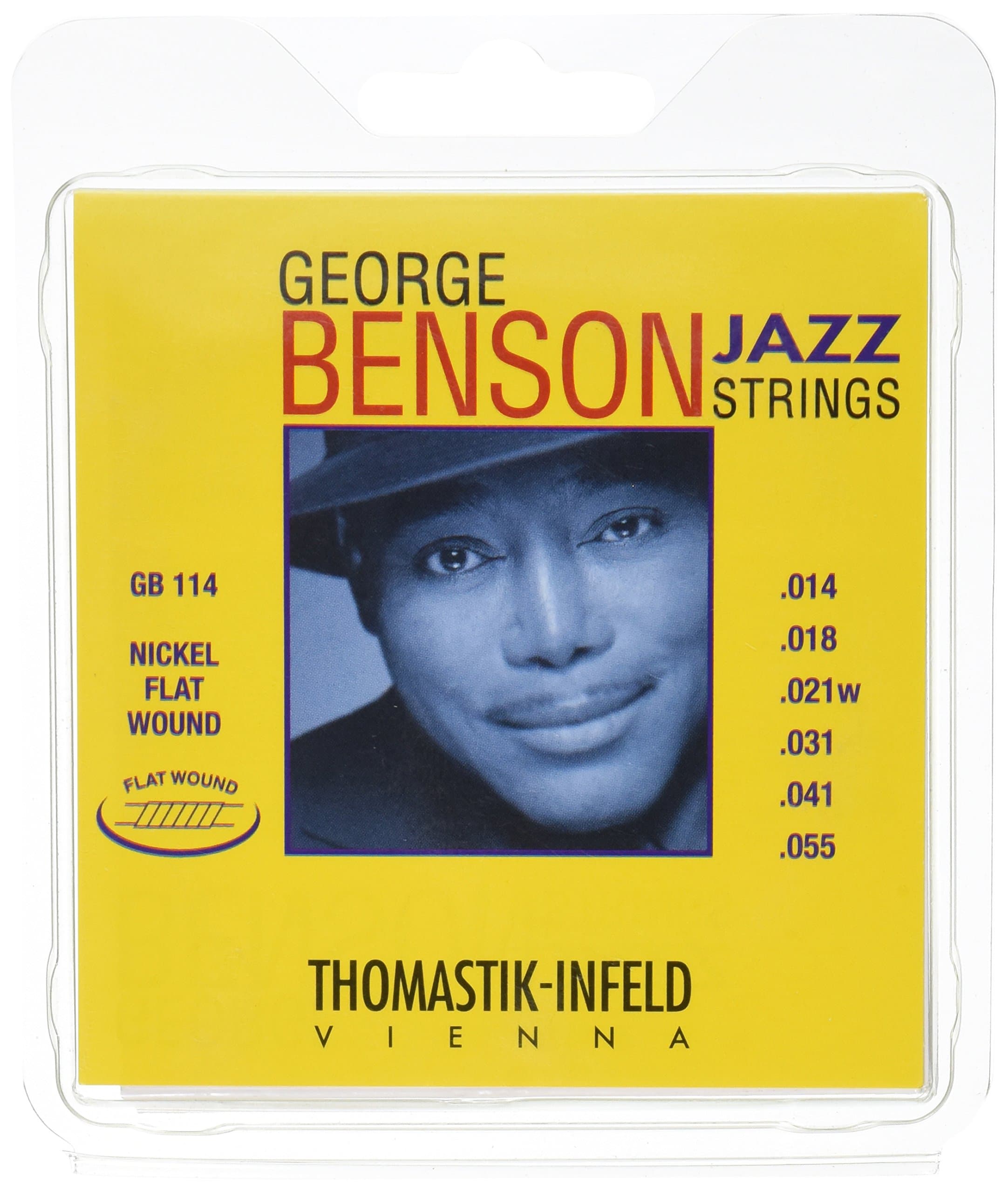 GB114 Jazz Guitar Strings: George Benson 6 String Set - Pure Nickel Flat Wounds E, B, G, D, A, E Set