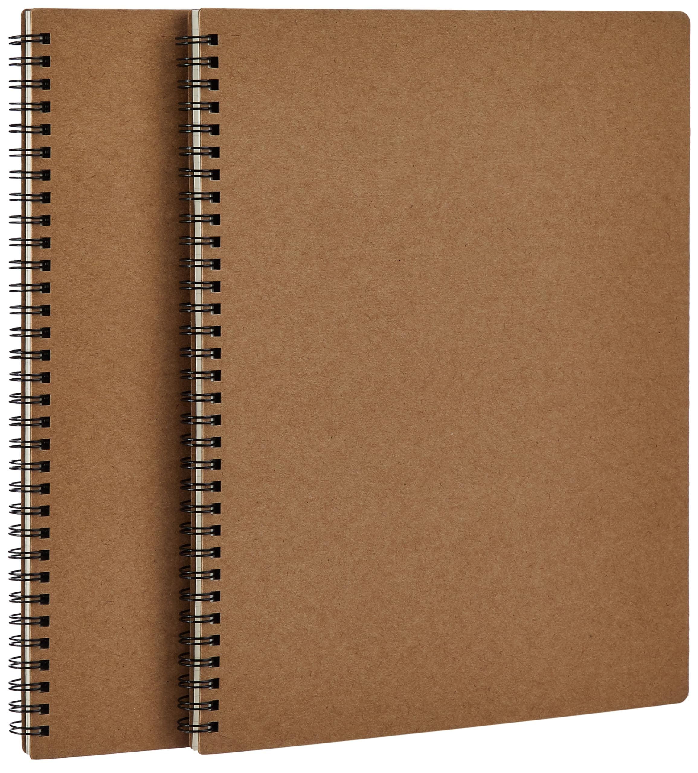 amazon basics Dot Grid Notebook, 100 Pages, A4 Size (8.5x11 inches), Dotted Pattern 5MM, Kraft Cover, Pack of 2