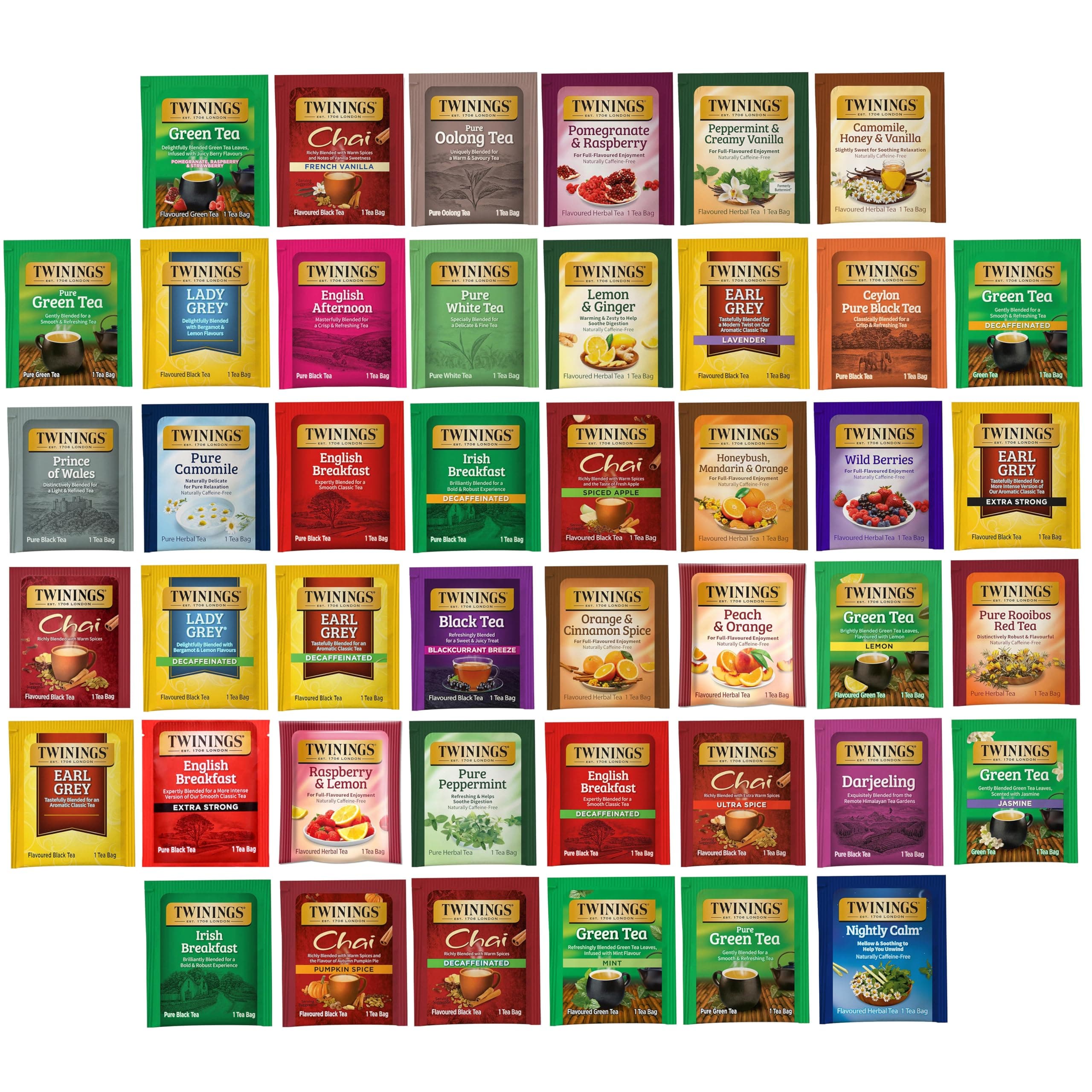 Tea Bag Sampler Assortment, Variety Pack (88 Count), 44 Unique Flavours for Tea Lovers: Women, Men, Couples, Family, Friends, Coworkers