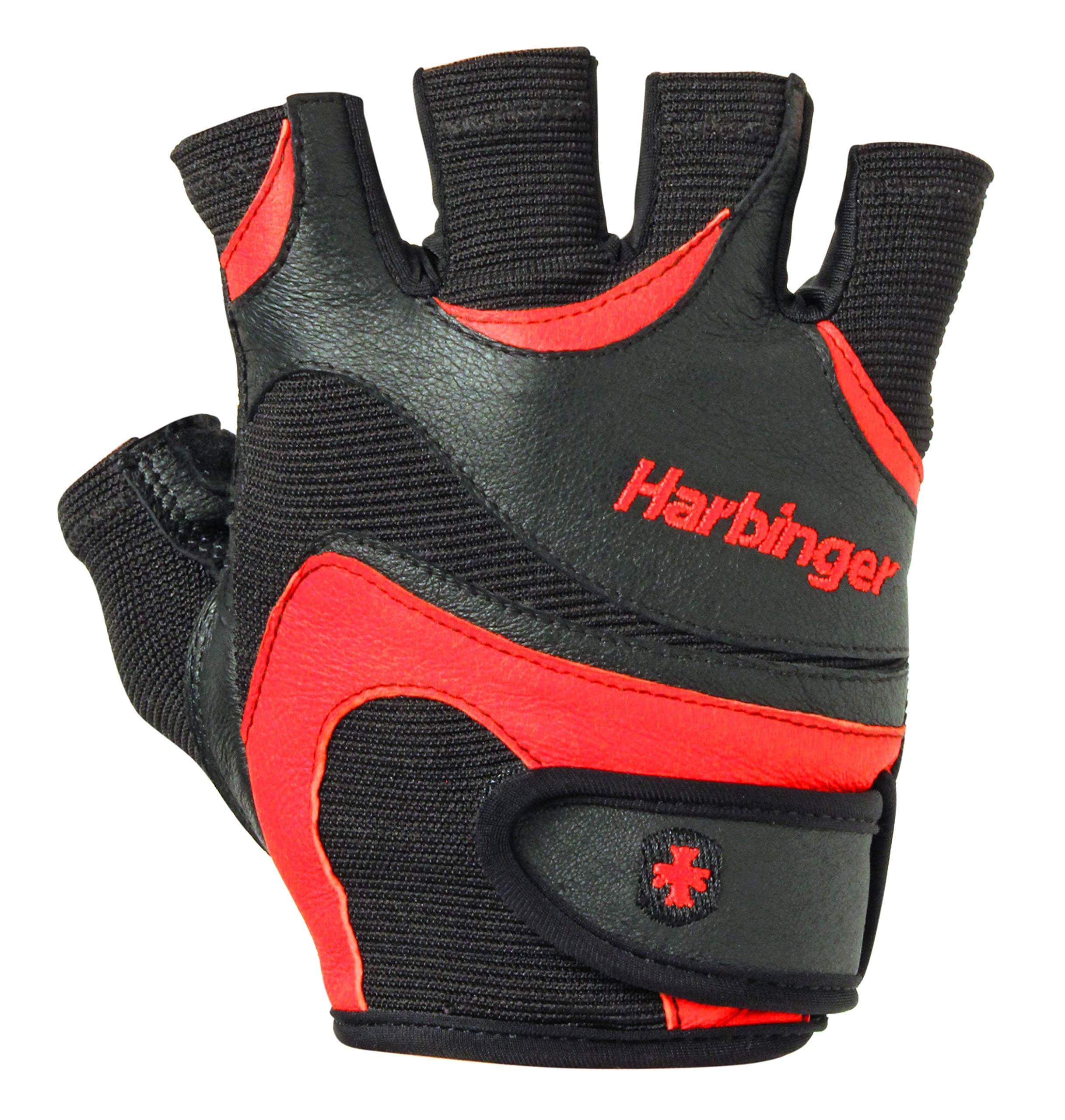 Harbinger Men's FlexFit Gloves, Red/Black, Small