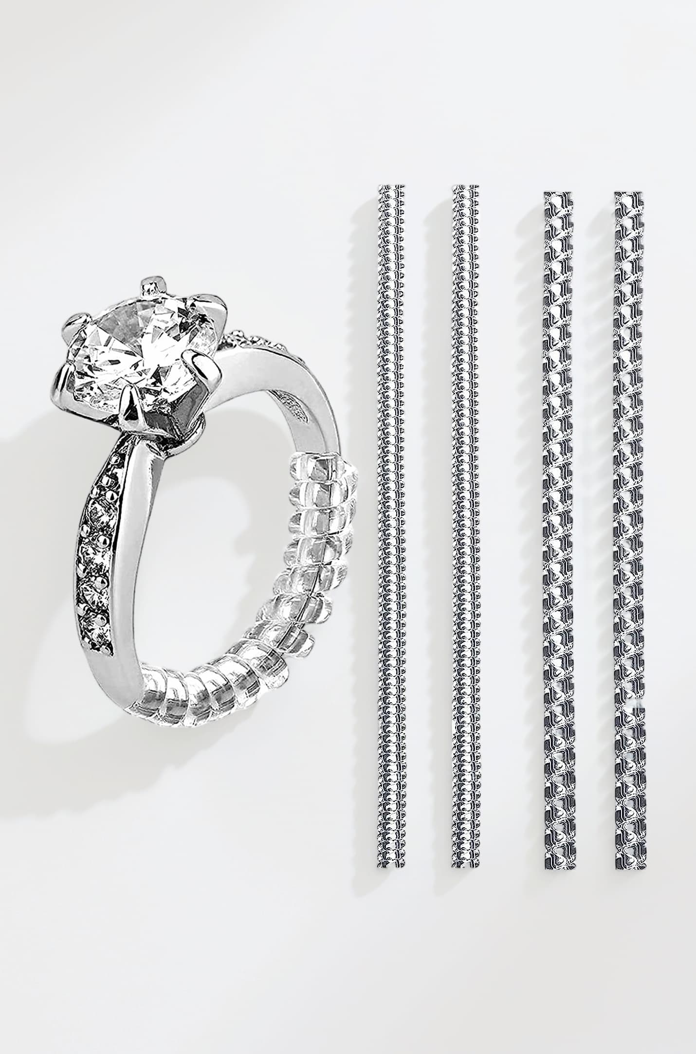 Ring Sizer Adjuster For Loose Rings For Women Men Ring Tightener Resizer Fit Spiral Silicone Adjuster for Loose Rings Pack of 4