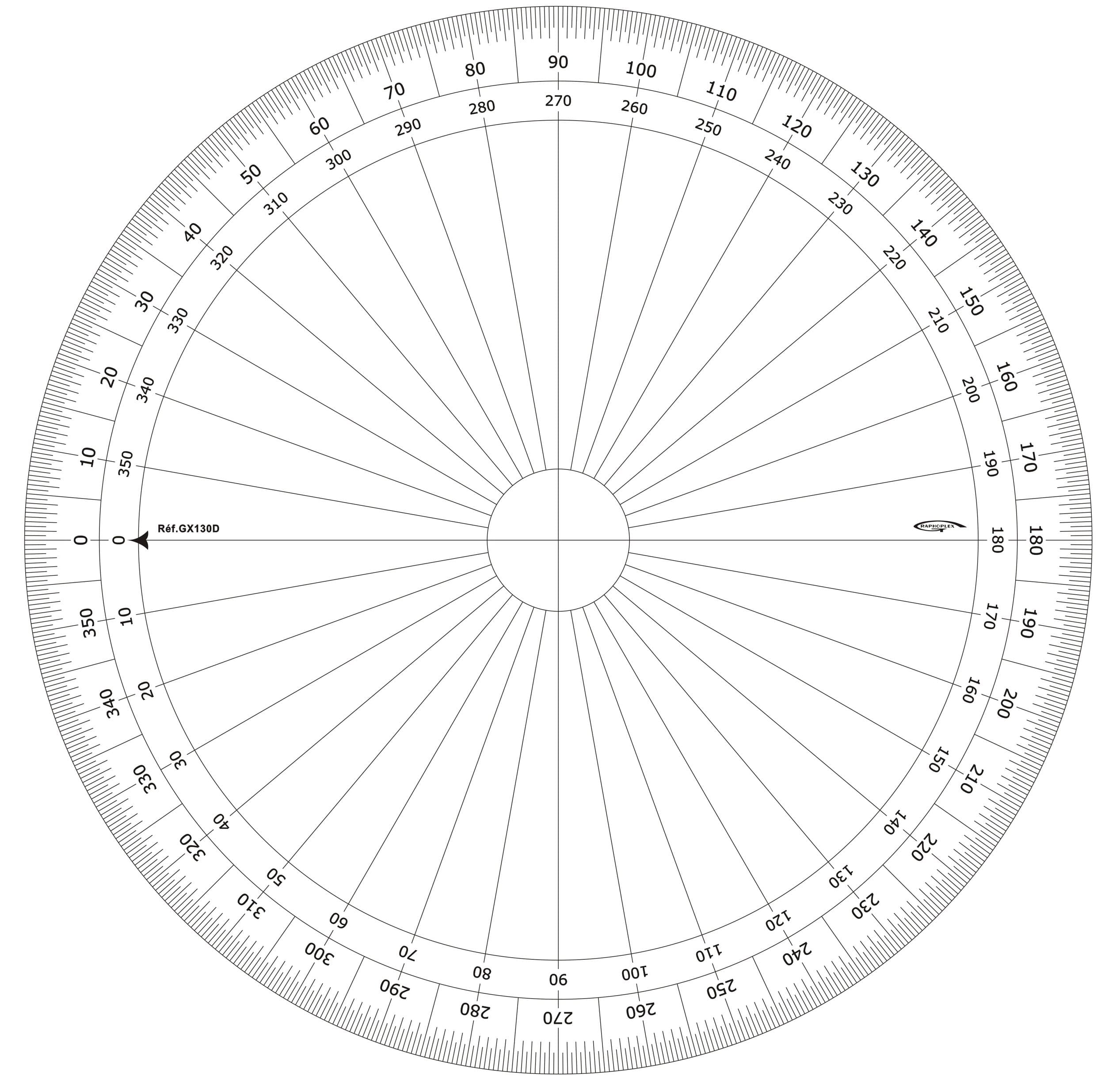 Graphoplex gx130d Full Circle Protractor Clear