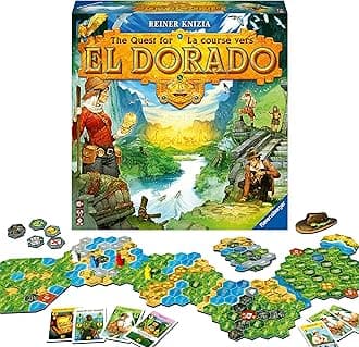 The Quest for El Dorado Strategy Board Games for Adults and Kids Age 10 Years Up - 2 to 4 Players