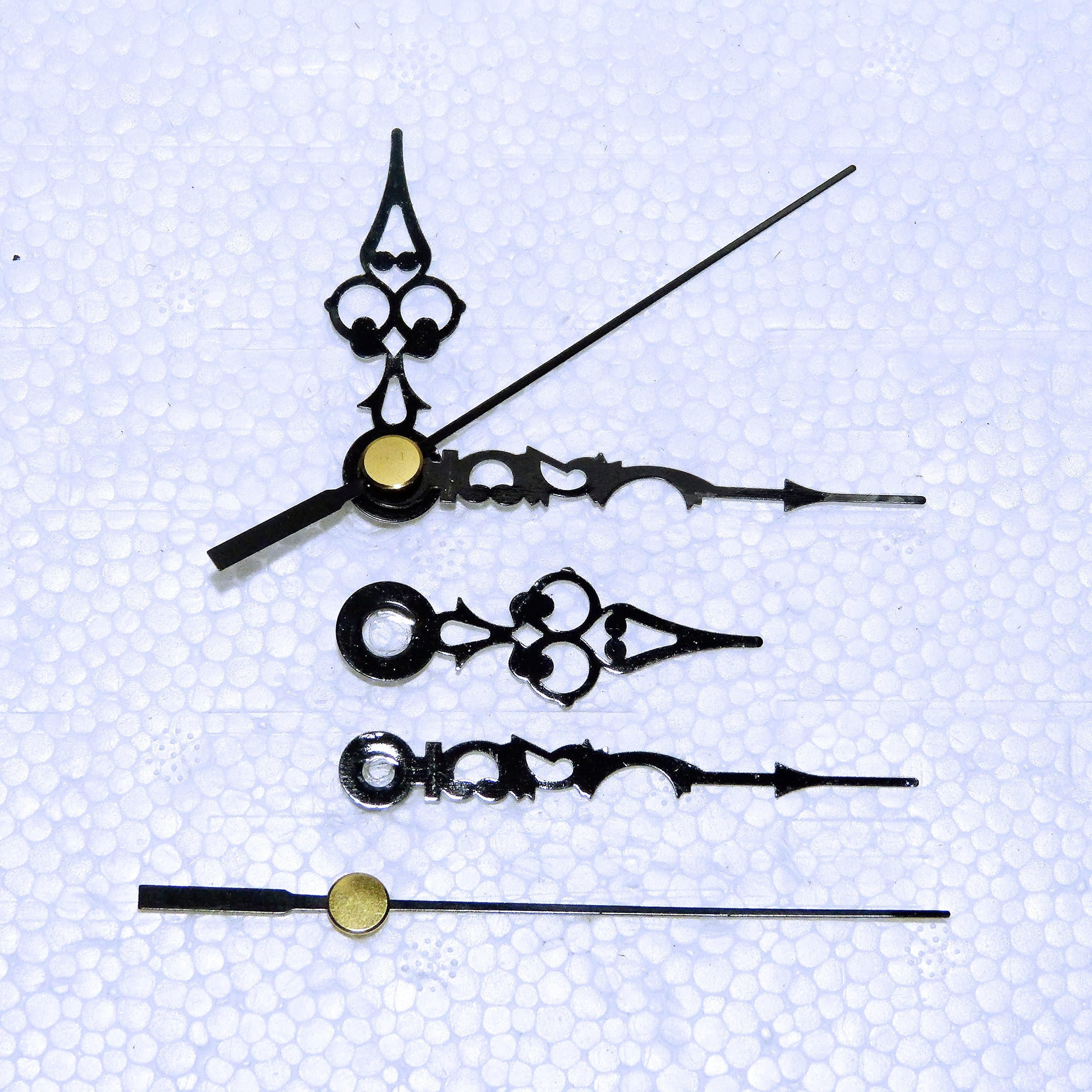 Replacement Black Metal Clock Hands for Quartz Clock Movements (24mm -130mm) - Press Fit - Craft - Fix - DIY (60mm Black Ornate)