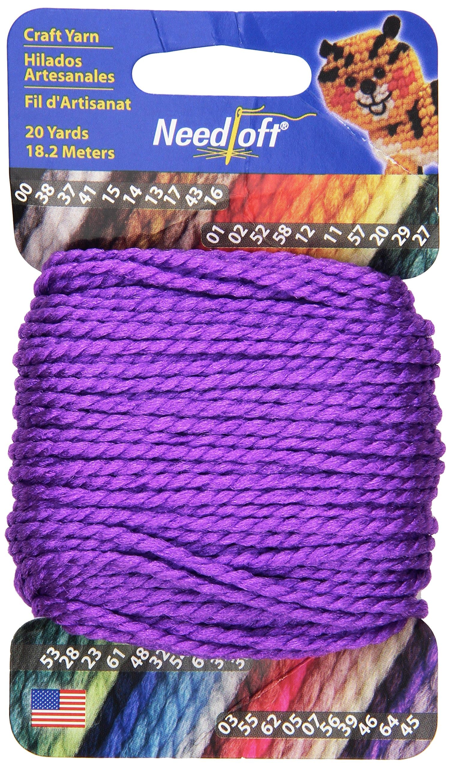 Needloft Craft Yarn, 20-Yard, Bright Purple