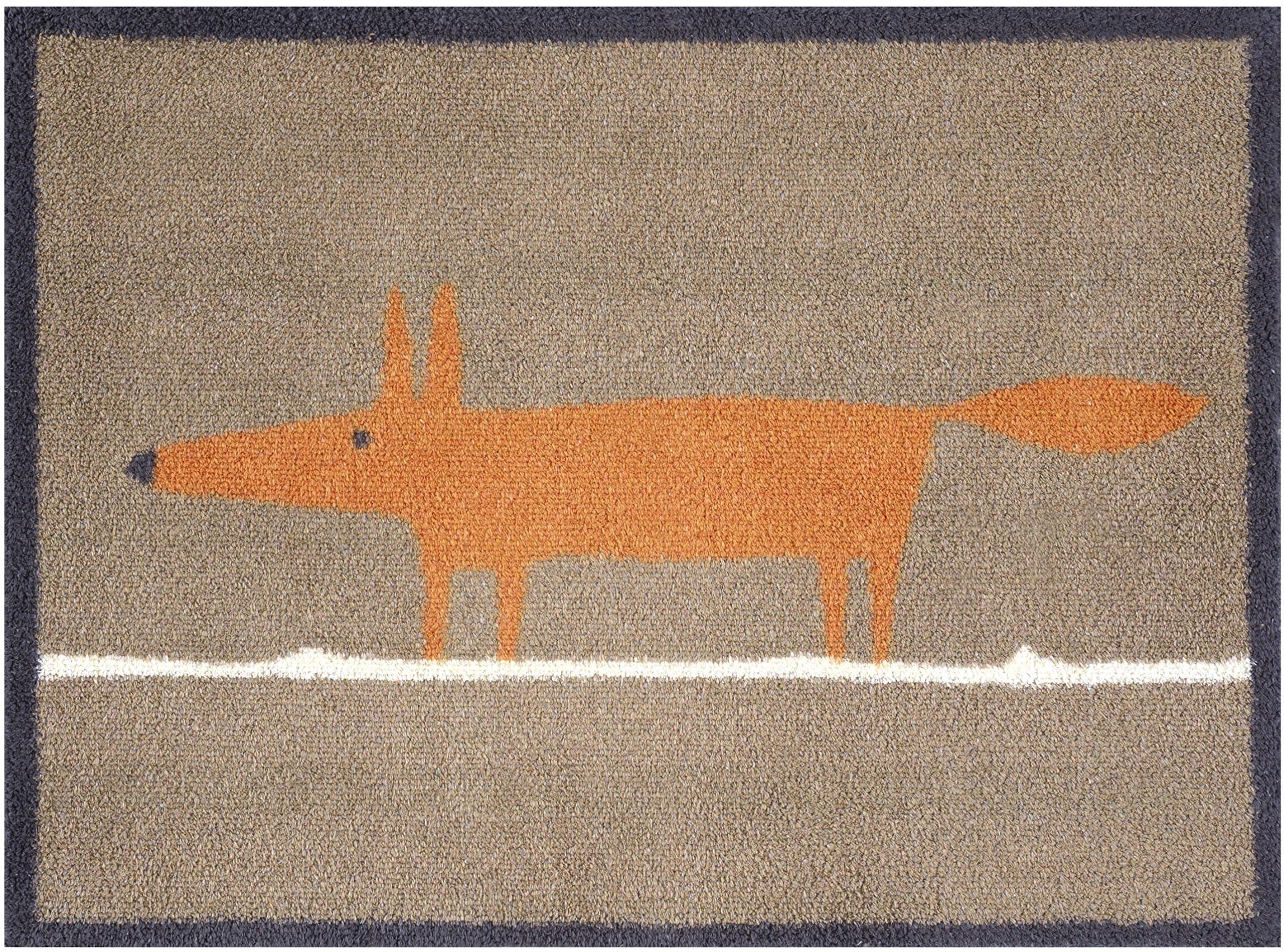 Turtle MatMr Fox - Brown - Design Highly Absorbent indoor barrier mat 60x85cm Multi-Grip back