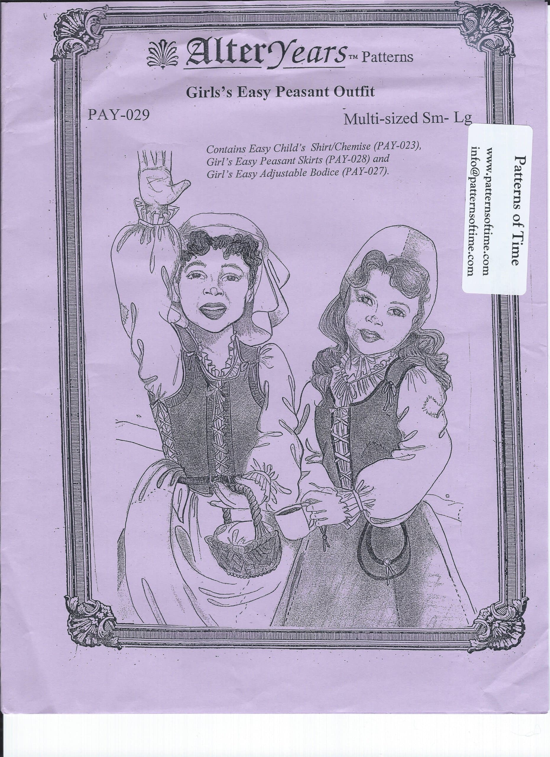 Easy Renaissance Girl's Peasant Outfit Pattern