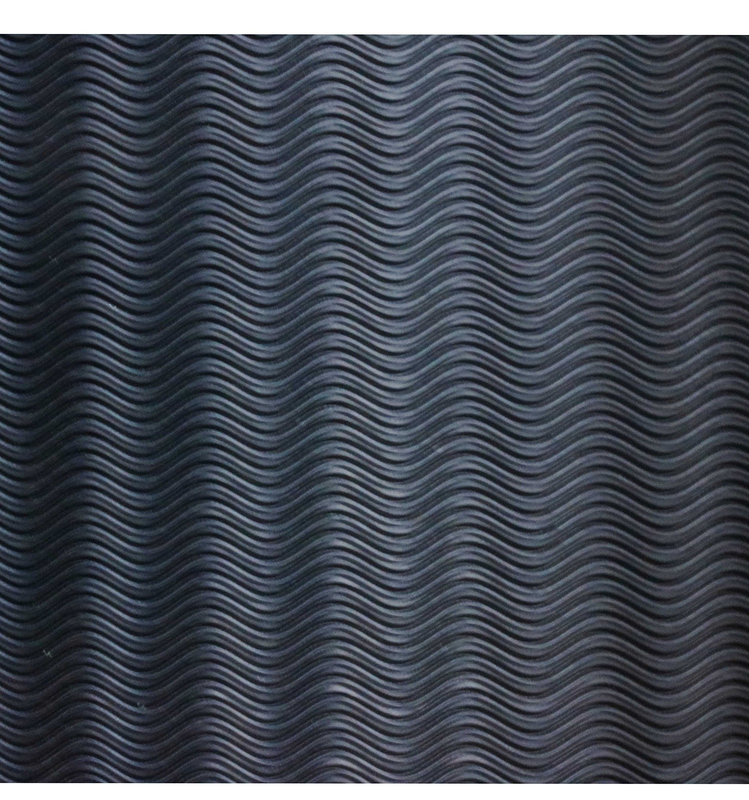 EZ ShoePAD 3/32" Black wave pattern shoe sole soling rubber sheet wavy anti-slip shoe sole repair rubber pad