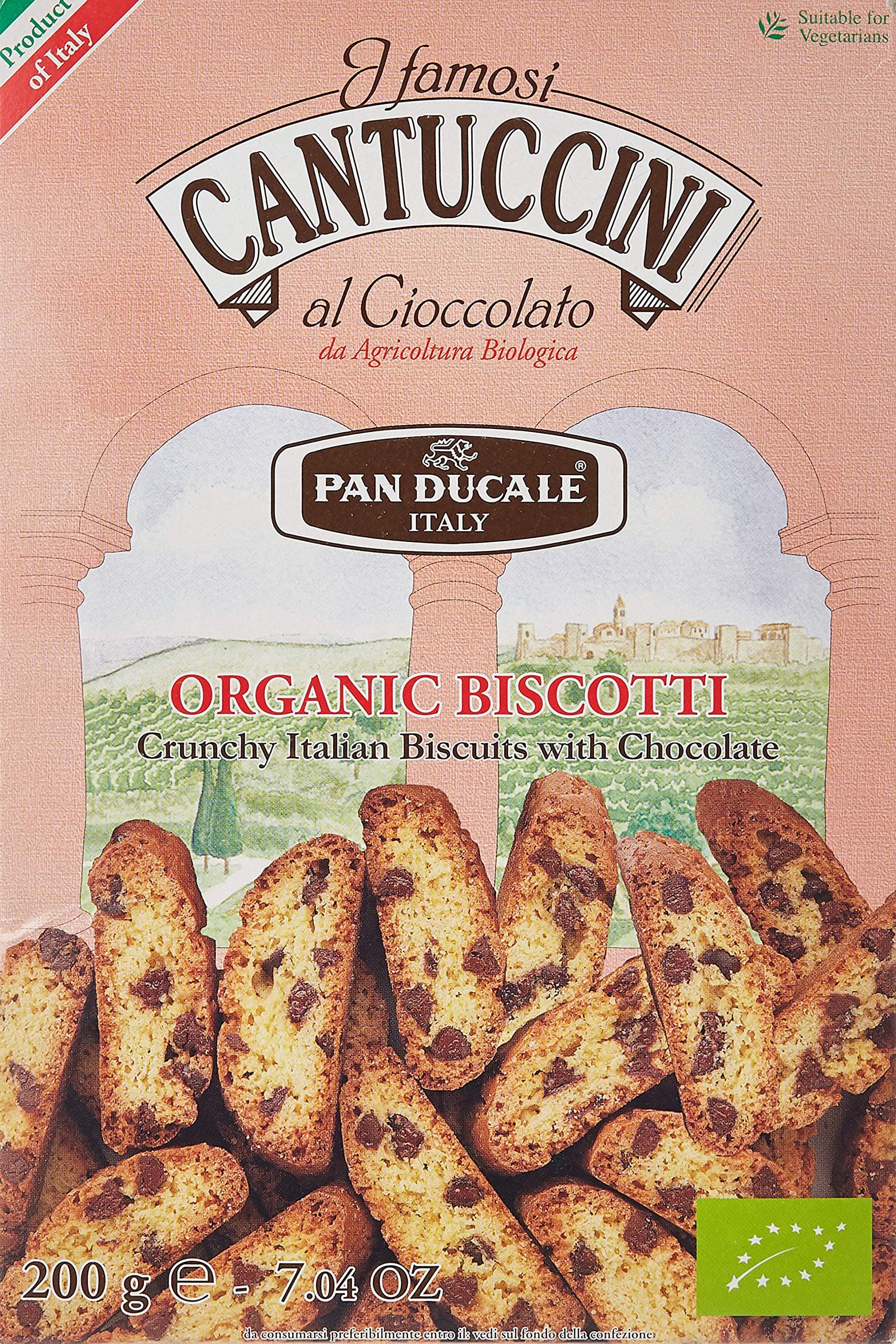 Organic Cantuccini Biscuits With Chocolate, 200 gm