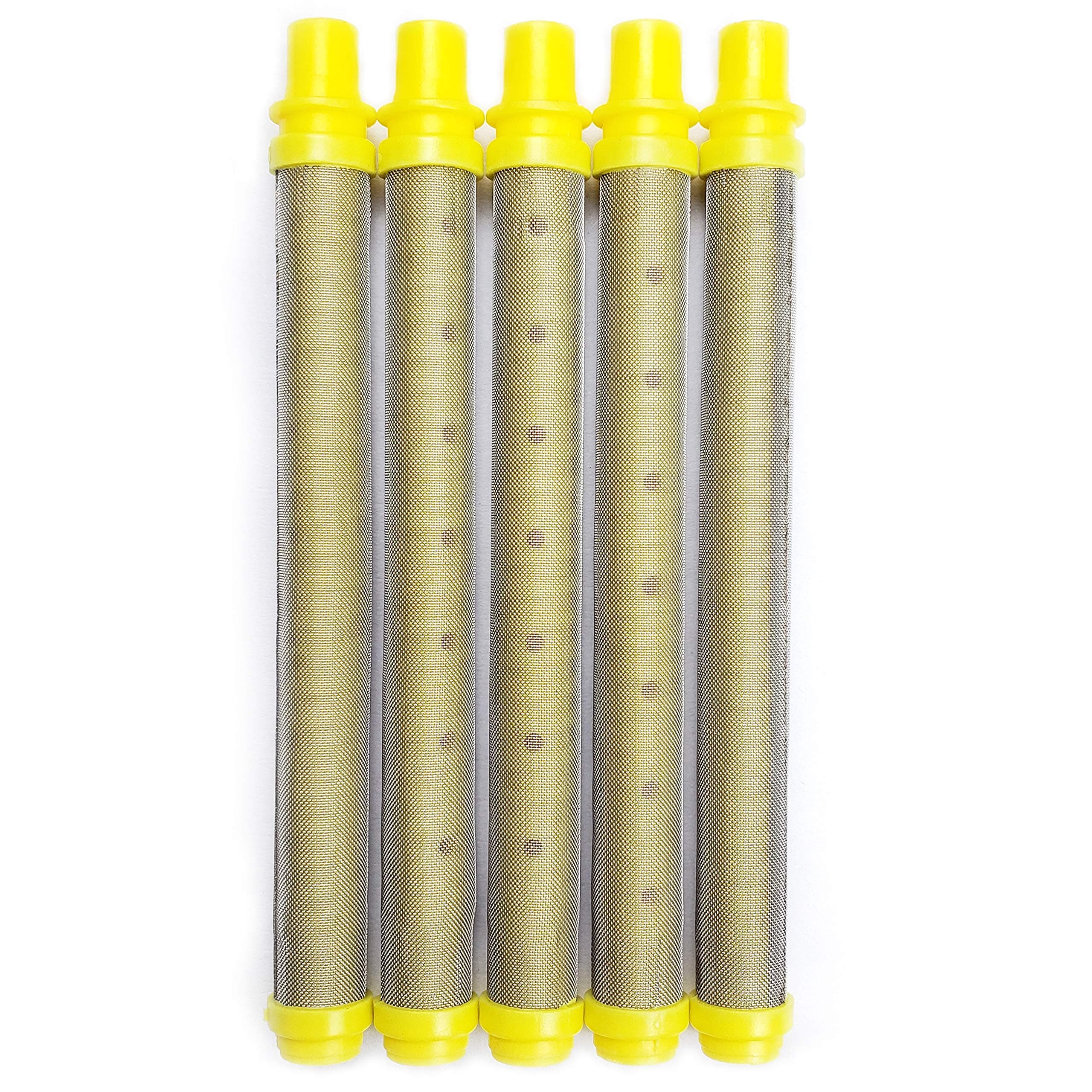 5 PCS-Titan/Wagner/Spraytech Airless Spray Gun Filter Replacement - Push On (Yellow, 100 Mesh) 581-062 581062 0089959 0089324 0154675