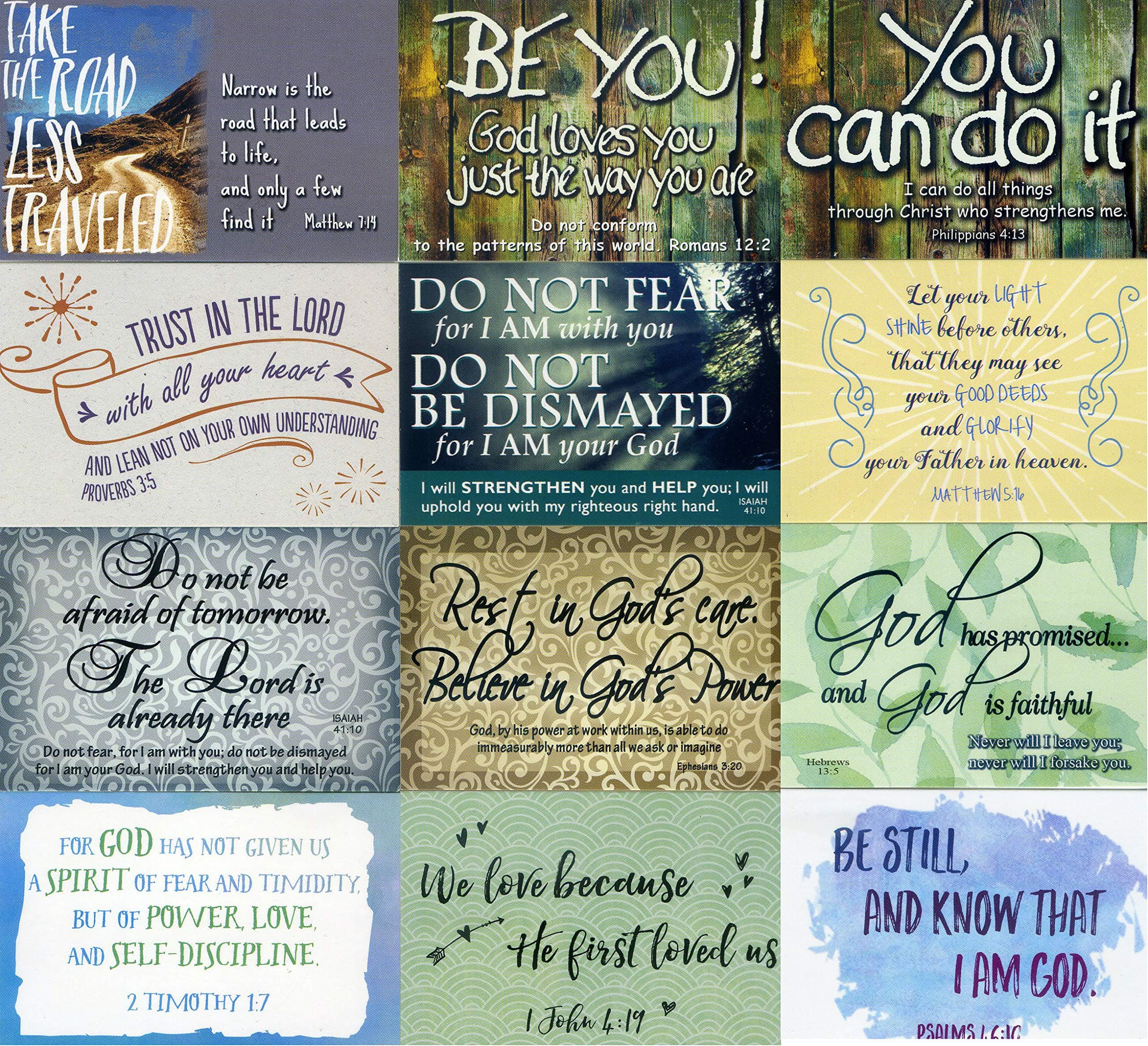 Pass It on Inspirational Message Cards with Scripture -"Be You!" - Package of 24 Assorted Cards