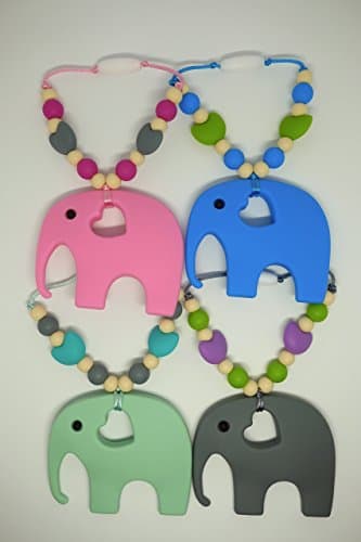 Elephant Teether with Pacifier Clip or Baby Carrier Clip