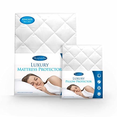 Sleepworks 14" Extra Deep Luxury Quilted King Bed Size Polycotton Mattress Protector 35cm